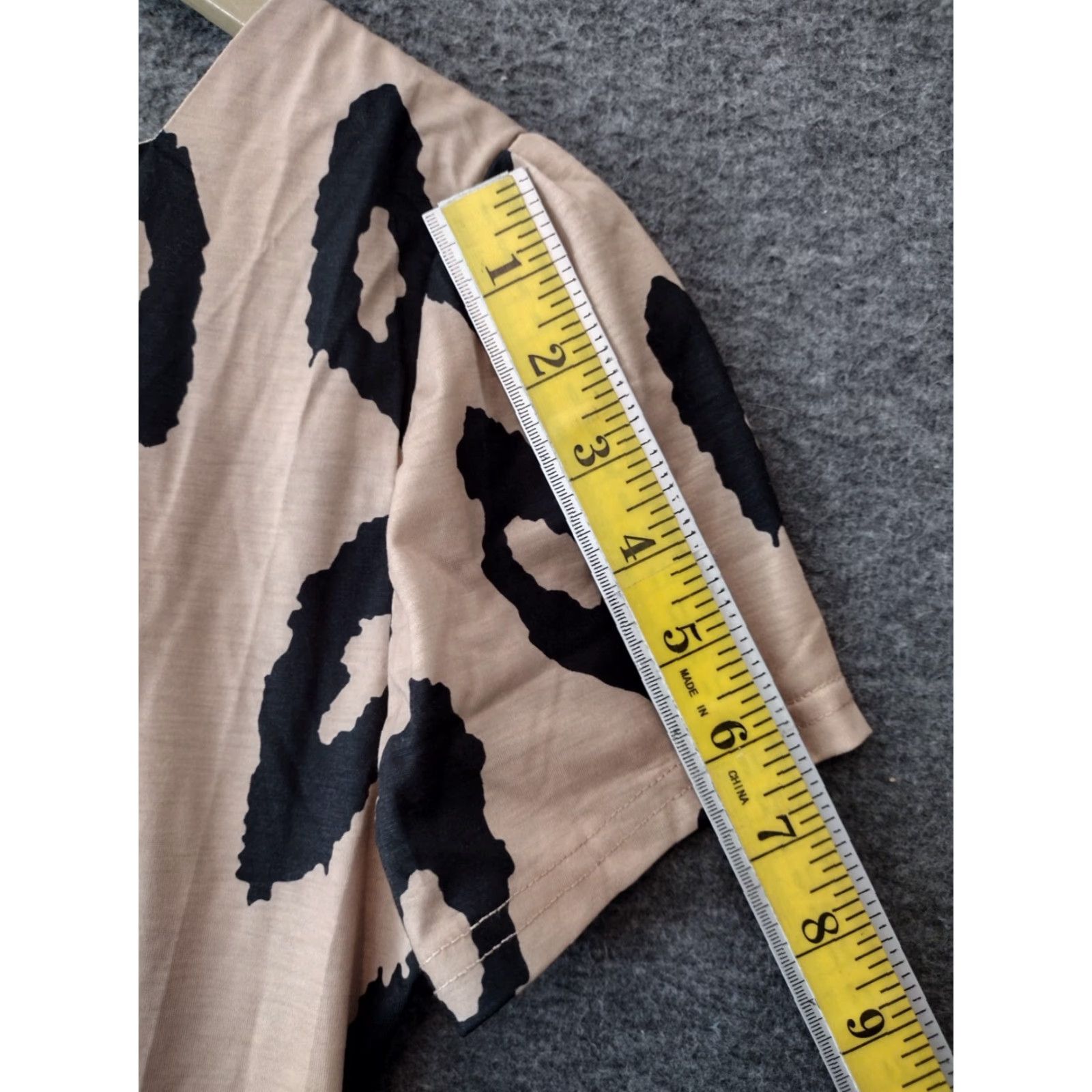 Vintage Styleword Animal Print Loose Tan Twill Leopard Dress M Size M / US 6-8 / IT 42-44 - 5 Thumbnail