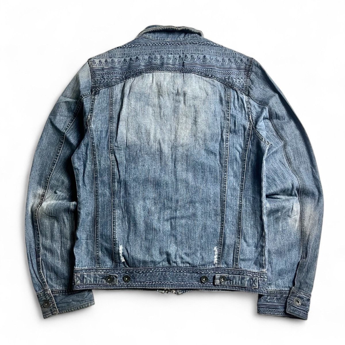 Japanese Brand Semantic Unique Pattern double zipper denim jacket Size US S / EU 44-46 / 1 - 2 Thumbnail