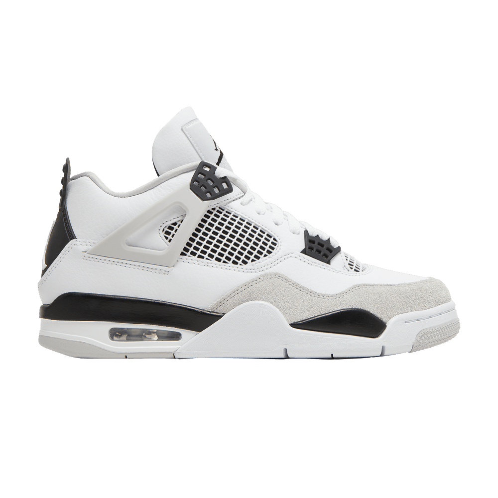 image of Air Jordan 4 Retro Military Black Shoes in White, Men's (Size 15)