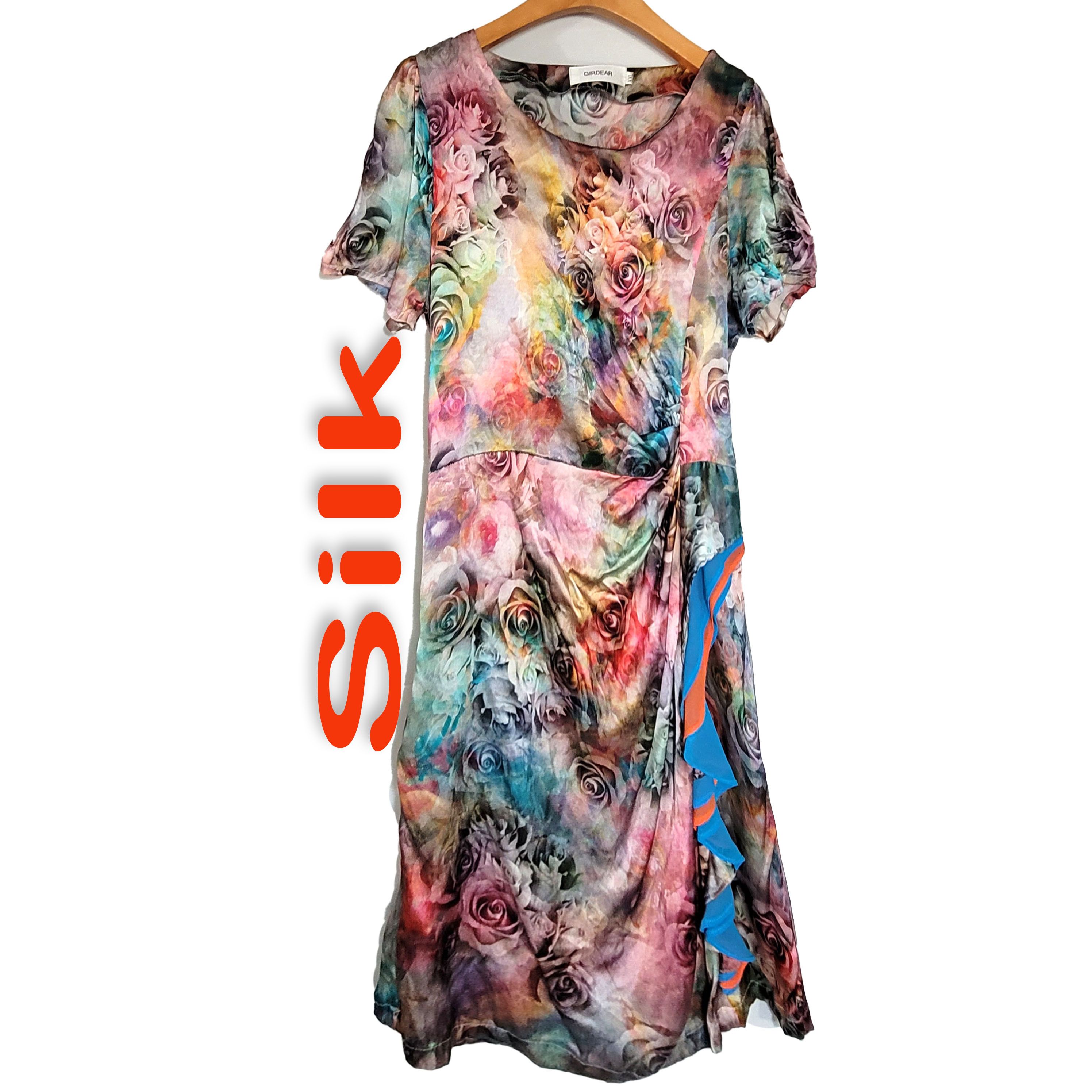 Other Women's Silk Size M Short Sleeve Satin Dress SDK392 Size M / US 6-8 / IT 42-44 - 1 Thumbnail