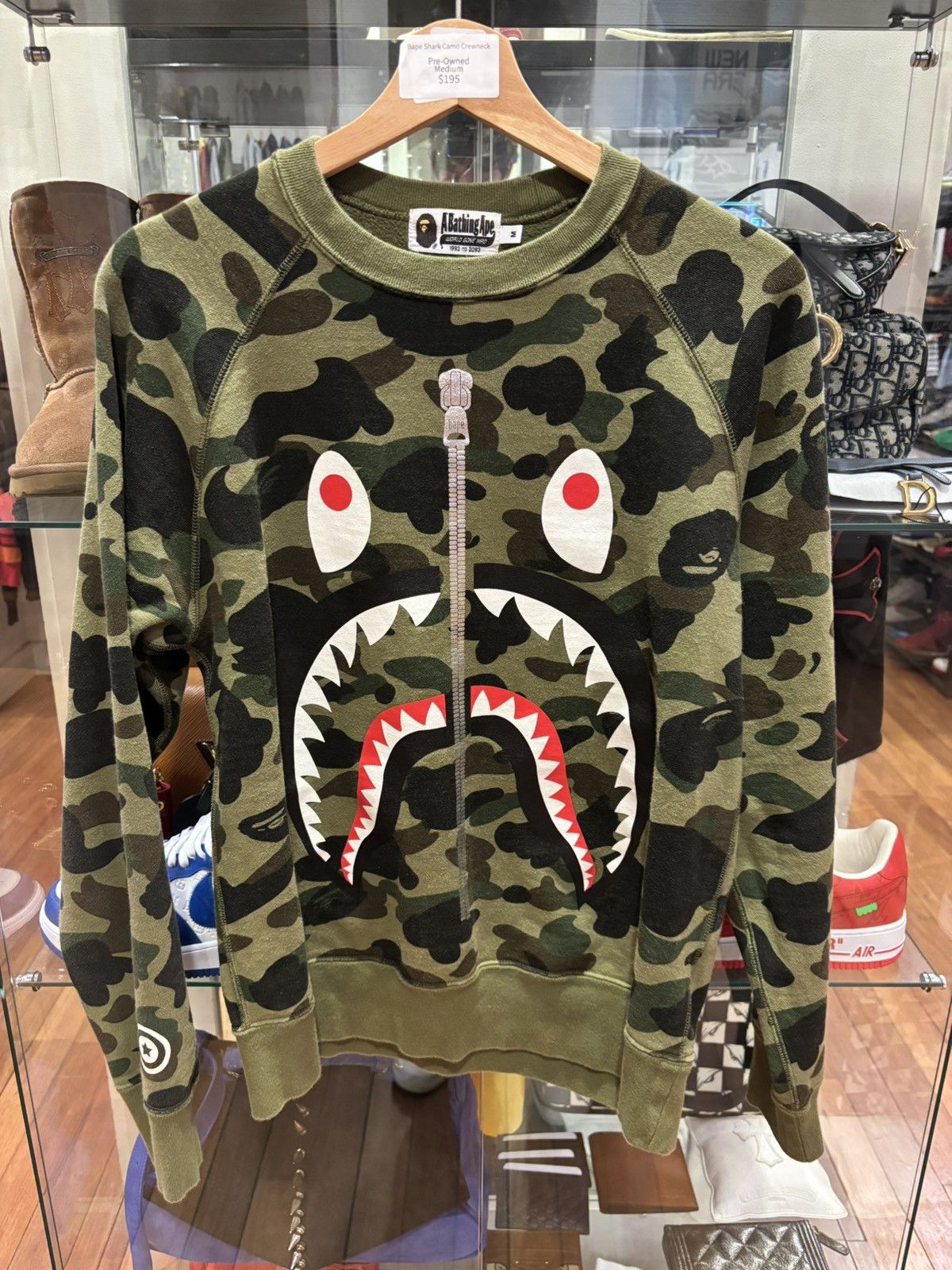Bape Bape Sharks Camo Crewneck Size US S / EU 44-46 / 1 - 1 Thumbnail
