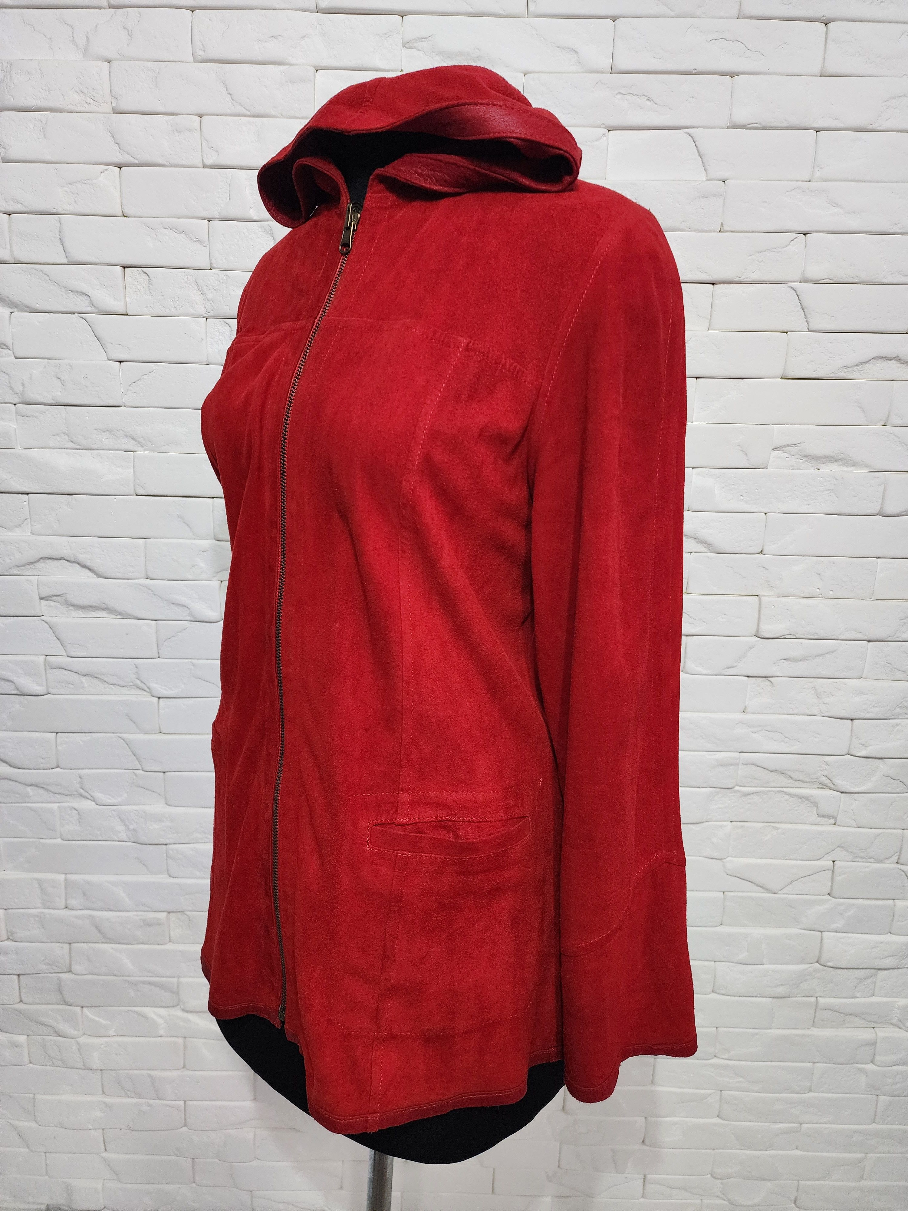 Uniqlo Red reversible leather jacket for women with a hood. Size L / US 10 / IT 46 - 2 Thumbnail