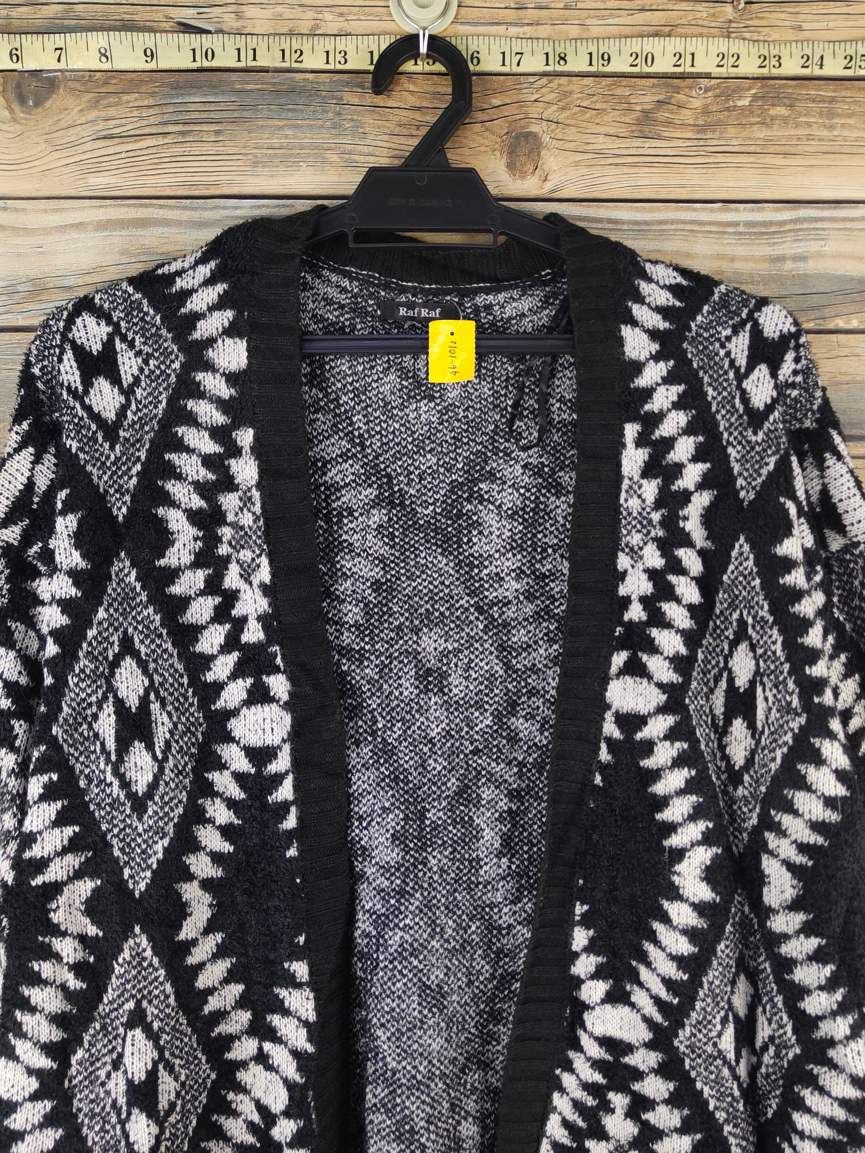 Japanese Brand DL Raf Raf Black White Knitwear Cardigan #46-1012 Size L / US 10 / IT 46 - 2 Thumbnail