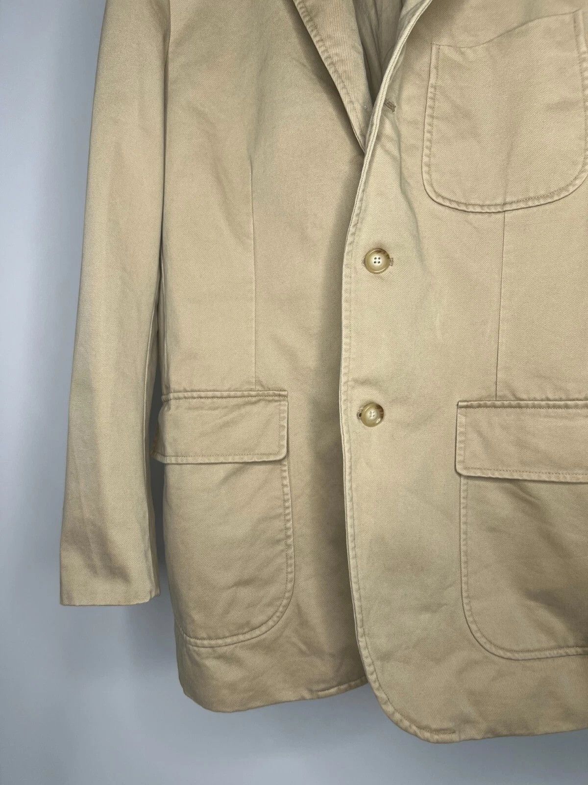 Polo Ralph Lauren Polo Ralph Lauren Beige Cotton 2 or 3 roll Blazer Size 42R - 6 Thumbnail