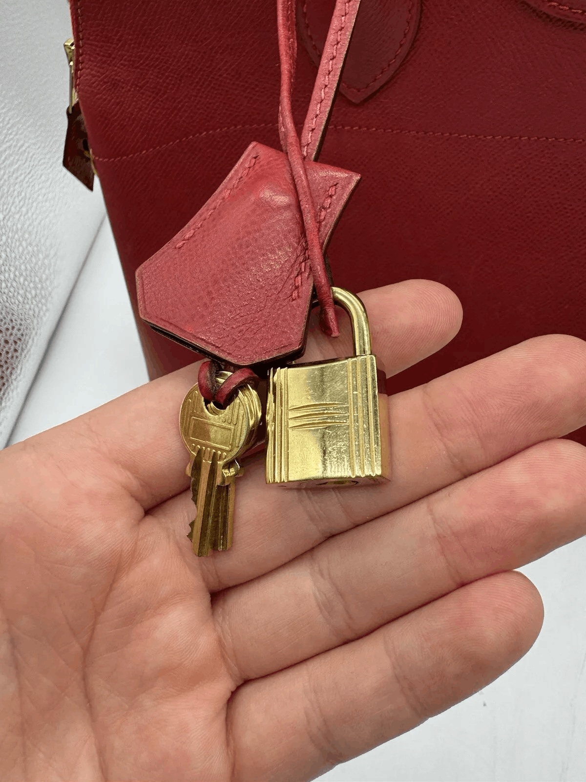 Hermes Hermes Bolide 35 Courchevel Rouge Vif Size ONE SIZE - 6 Thumbnail
