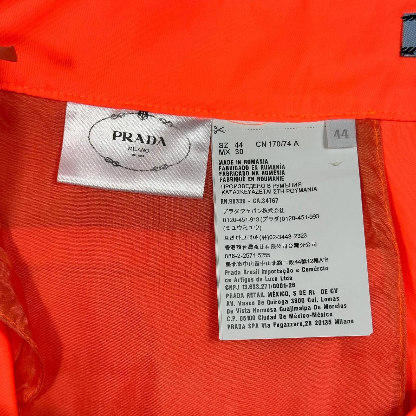 Prada Prada Milano 2018 Orange Nylon Gabardine Logo Trousers - S/M Size US 30 / EU 46 - 7 Thumbnail