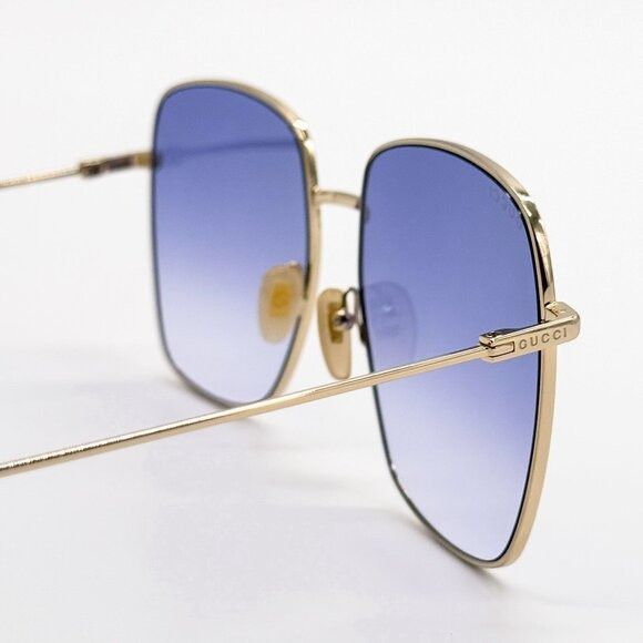 Gucci NEW GUCCI SUNGLASSES GG1031S 004 GOLD/BLUE WOMEN EYEWEAR Size ONE SIZE - 8 Thumbnail