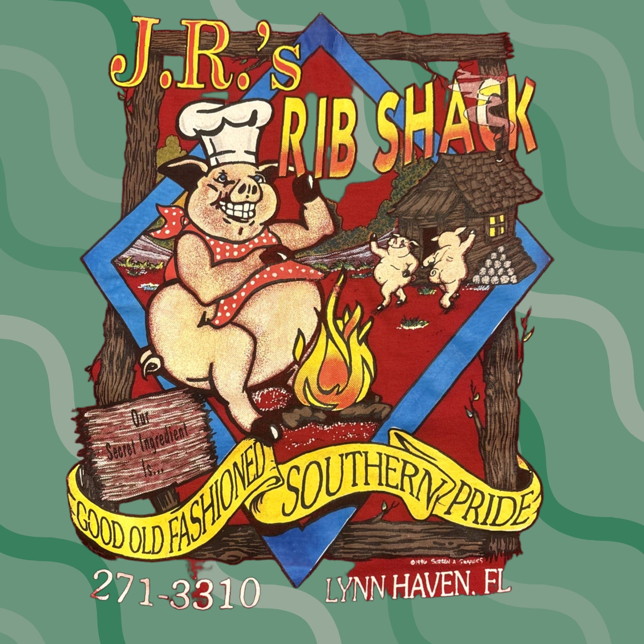 Jerzees VINTAGE JERZEES JR’s Rib Shack T-Shirt Adult Large Red Florida Mens Size US L / EU 52-54 / 3 - 1 Thumbnail