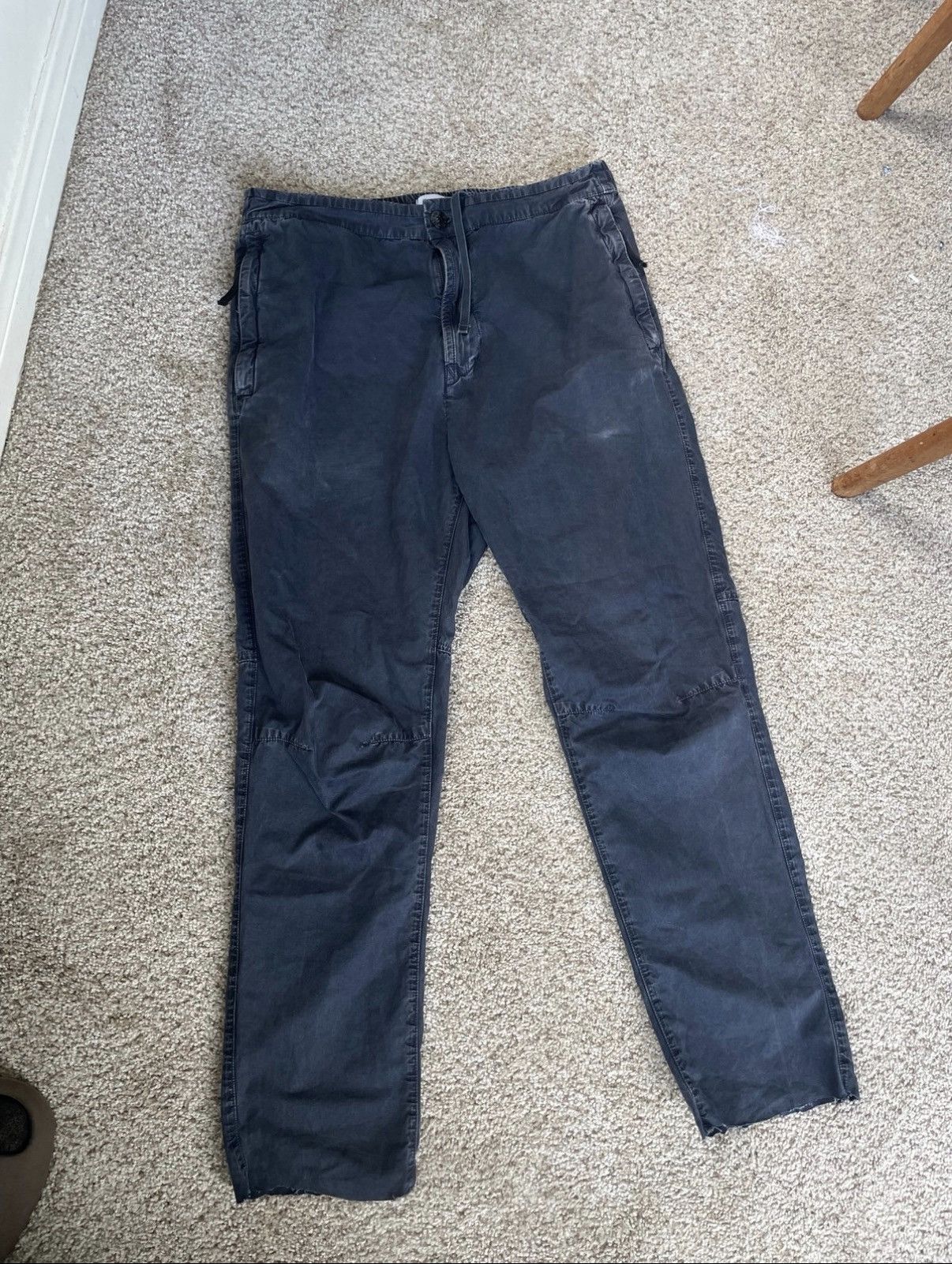 Stone Island Stone Island Navy Cotton Drawstring Pants CompassPatchSize32 Size US 32 / EU 48 - 2 Thumbnail