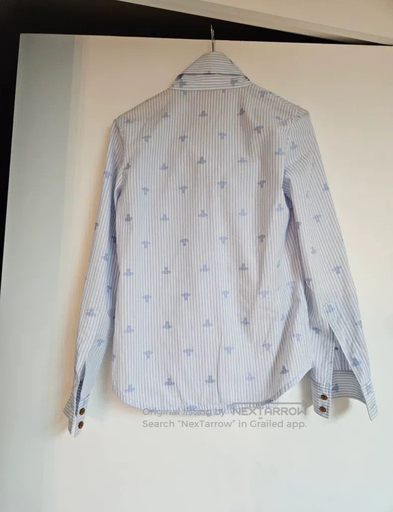 Vivienne Westwood Vivienne Westwood Sky Blue Striped Bow Blouse Size S / US 4 / IT 40 - 7 Thumbnail