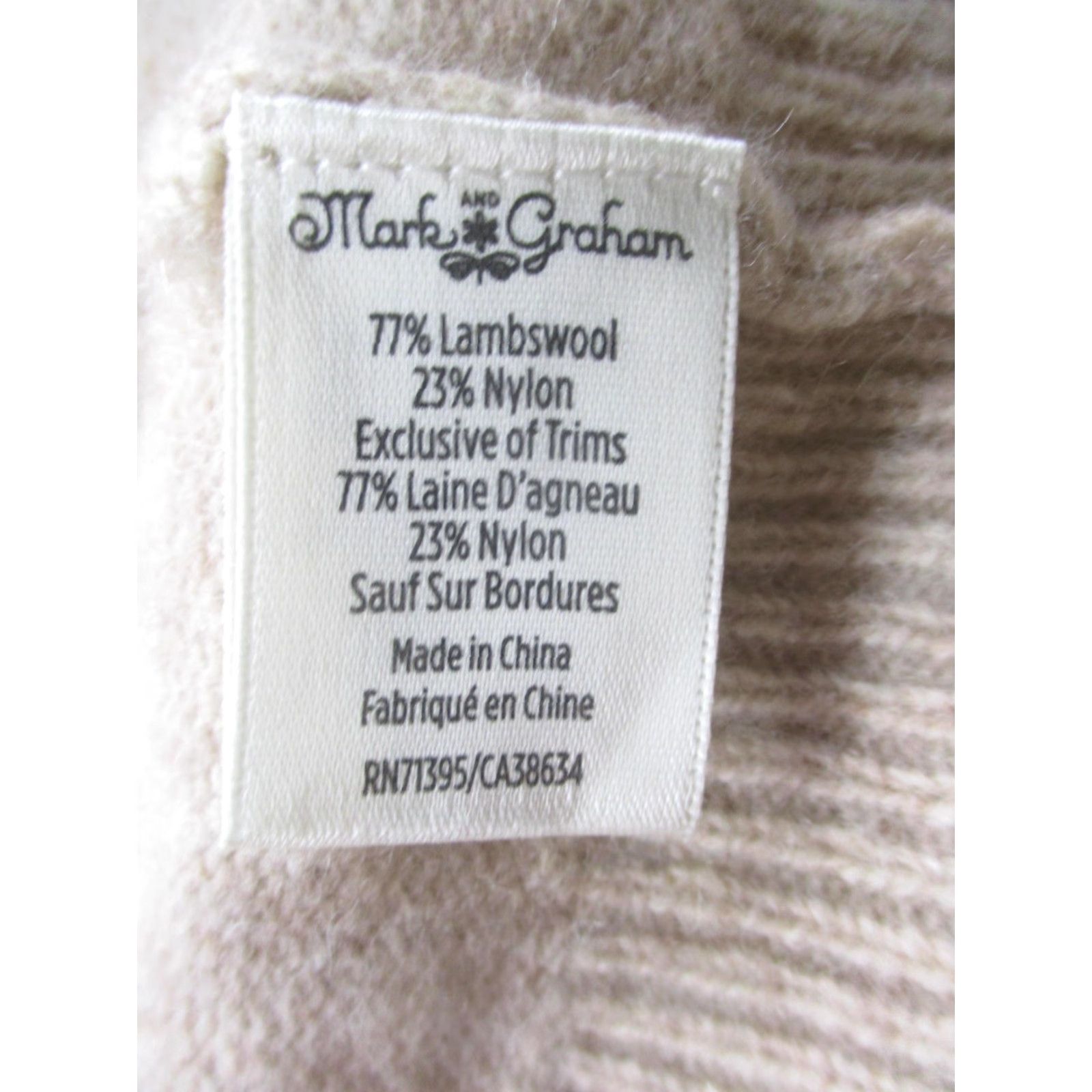 Vintage Mark And Graham Cardigan Womens Large Beige Knit Lambswool Open Front Pockets Size L / US 10 / IT 46 - 7 Thumbnail