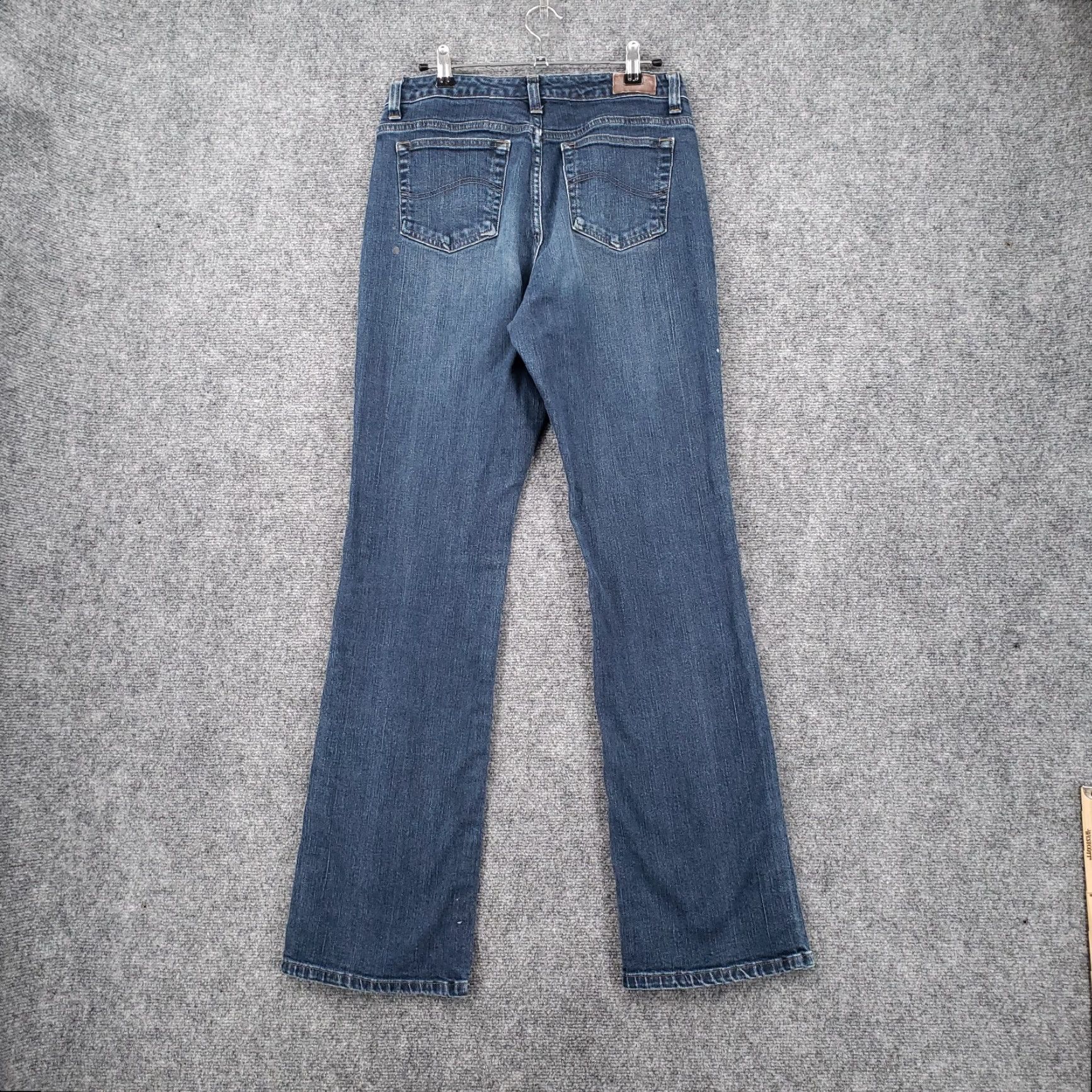 Lee Lee Jeans Women's 8 Long Blue Dark Wash Denim Bootcut Stretch Mid Rise Regular 5-Pocket Mens? Womens Size 30" / US 8 / IT 44 - 2 Thumbnail