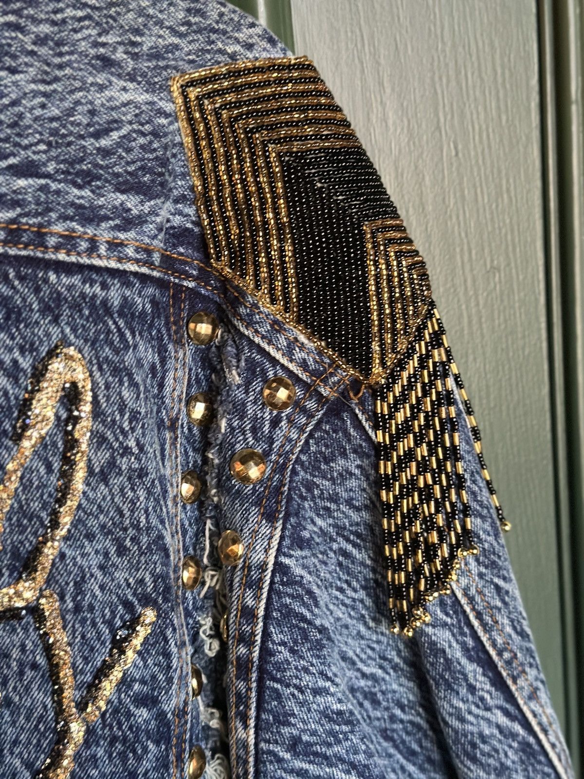 Other Custom Made Denim Jacket Beverly Hills Rolls Royce Studded Size US L / EU 52-54 / 3 - 10 Thumbnail