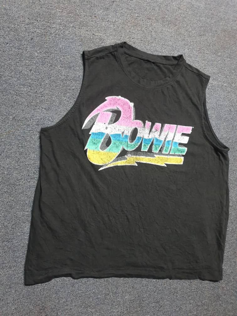 Band Tees David Bowie black colour sleeveless Size US L / EU 52-54 / 3 - 5 Thumbnail