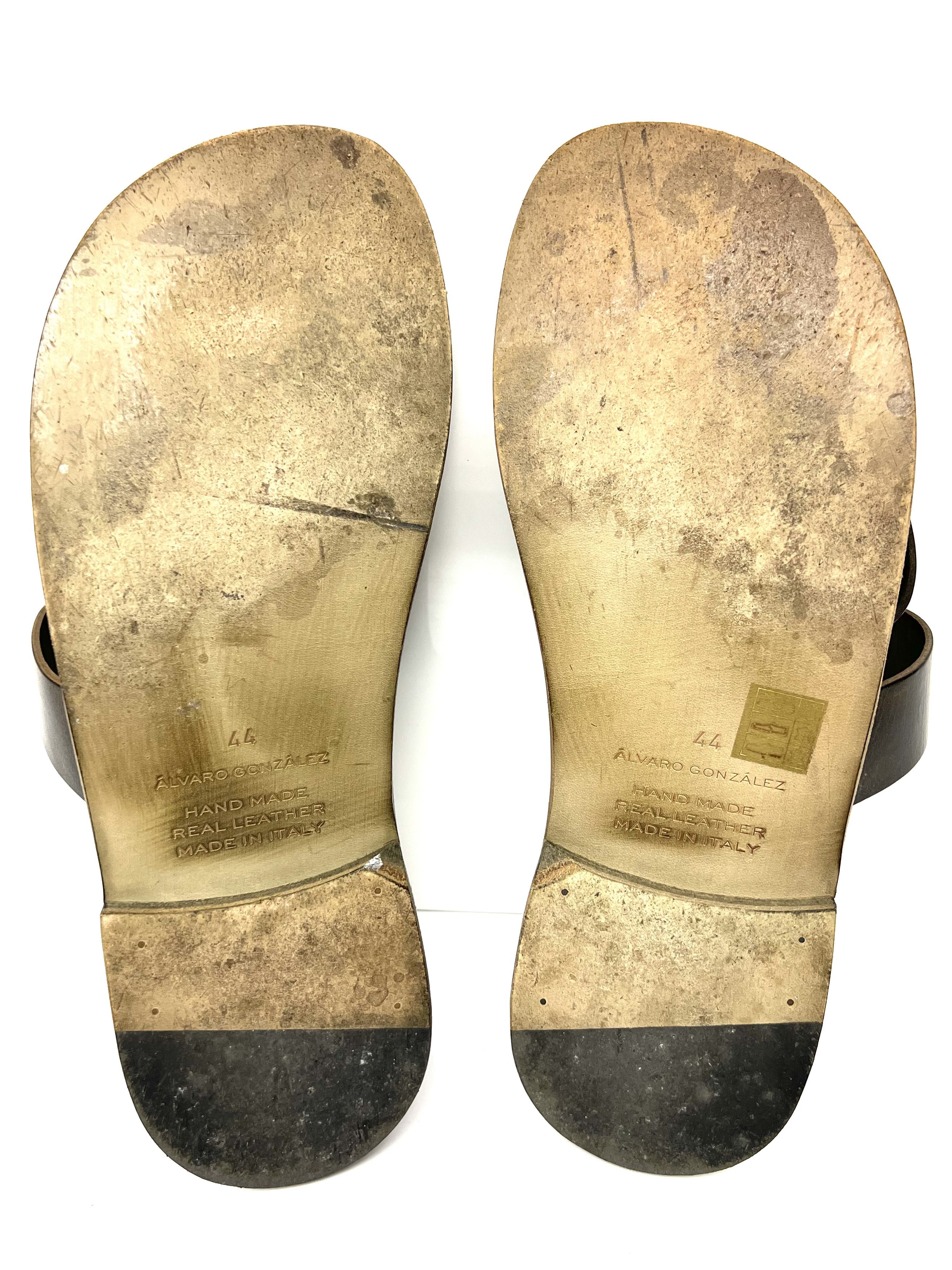 Other ALVARO GONZALEZ, MILITARY GREEN LEATHER HAND MADE, SLIDE Size US 11 / EU 44 - 18 Thumbnail