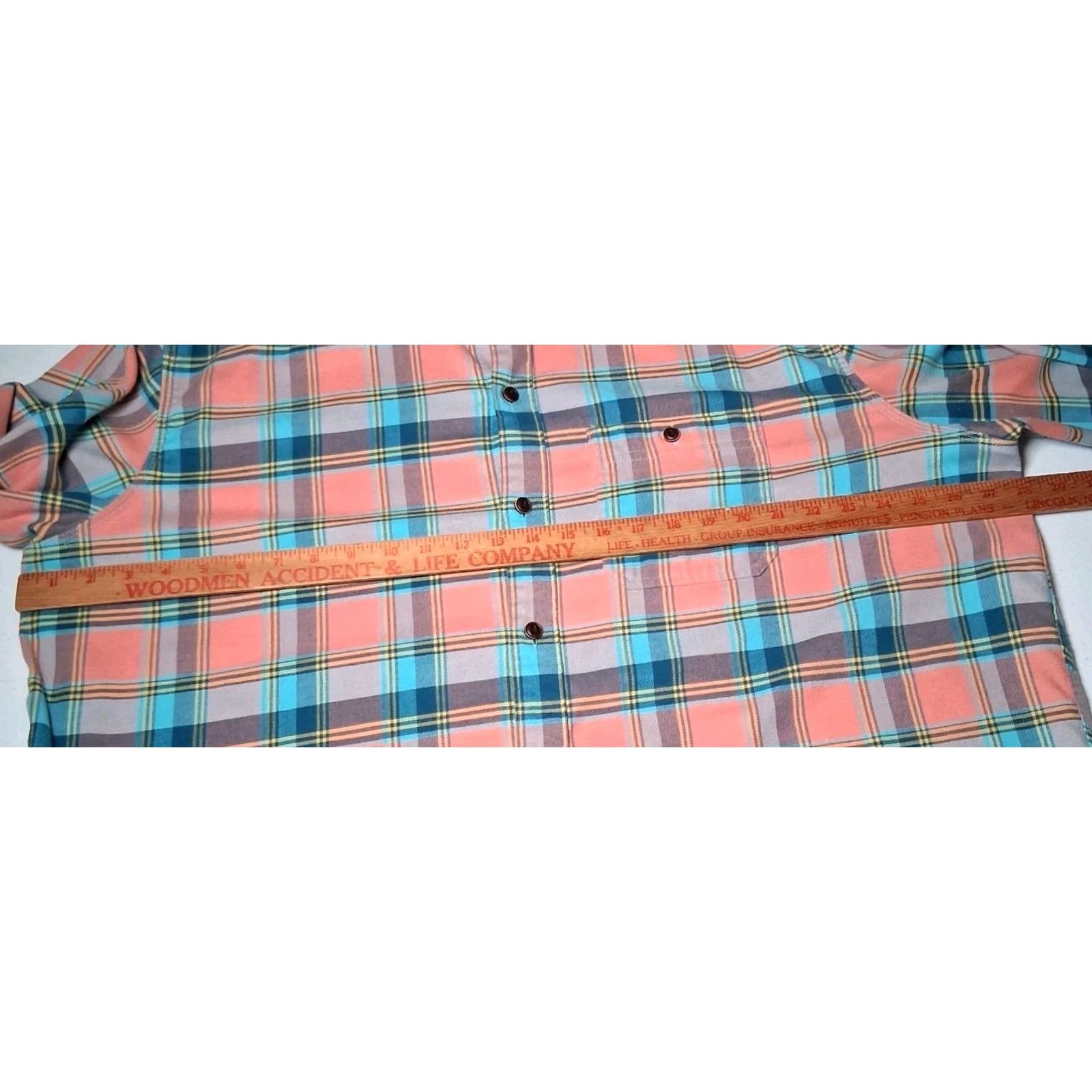 Vintage LL Bean Flannel Shirt Men XXL Regular Plaid Peach Blue Button-Down Long Sleeve Size US XXL / EU 58 / 5 - 5 Thumbnail