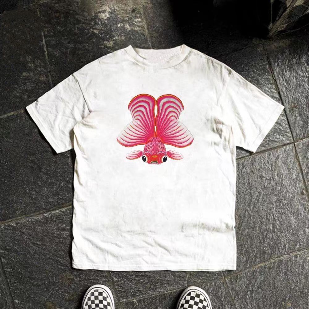 Vintage Goldfish print casual retro cotton t-shirt Size US M / EU 48-50 / 2 - 1 Thumbnail