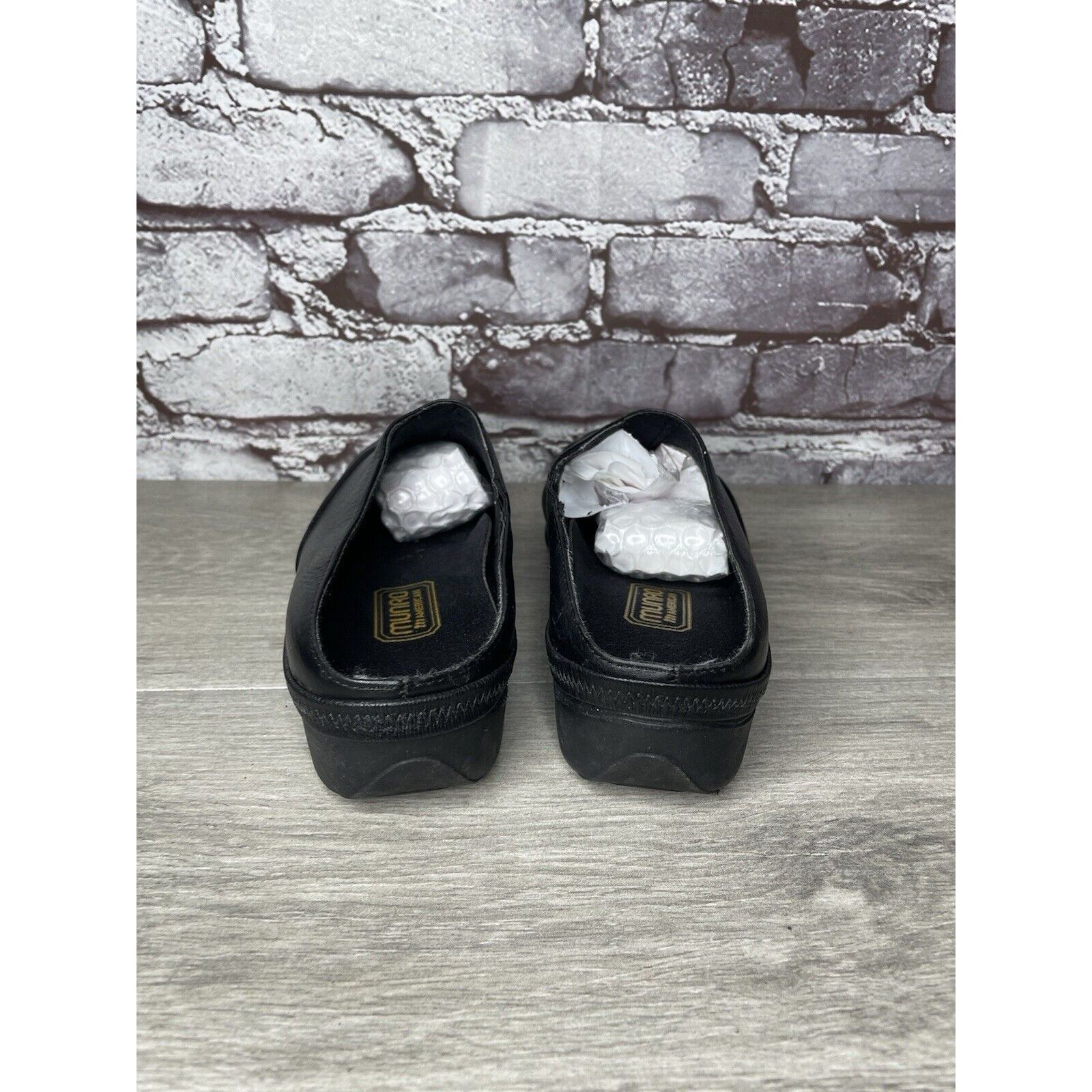 Other Munro American Black Leather SlipOn Slingback Mules Shoes Wo Size US 6 / IT 36 - 4 Thumbnail