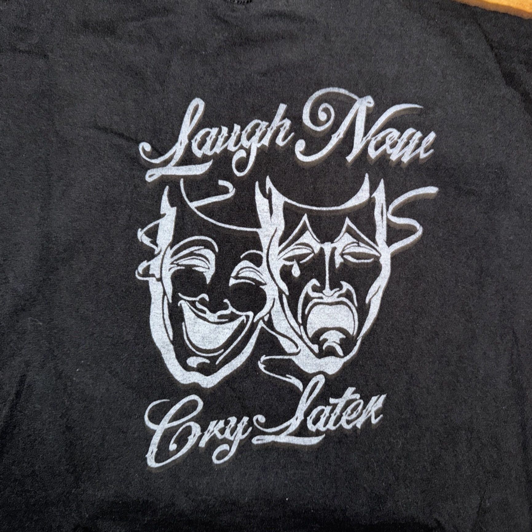 Vintage VINTAGE Now T-Shirt XL Black Smile Now Cry Later Chopped Mens Size US XL / EU 56 / 4 - 5 Thumbnail