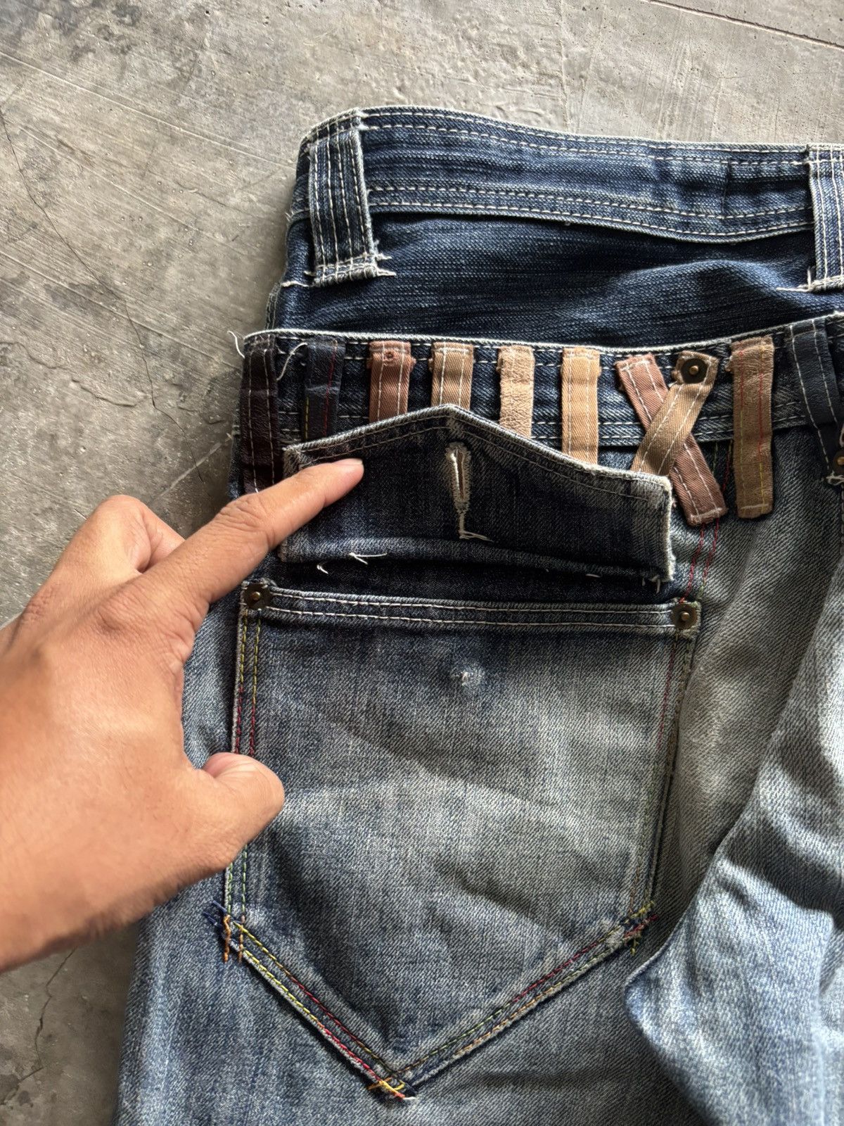 PPFM DOUBLE WAIST BREATHMINT DISTRESSED JAPANESE MULTIZIPPER PUNK Size US 31 - 16 Thumbnail