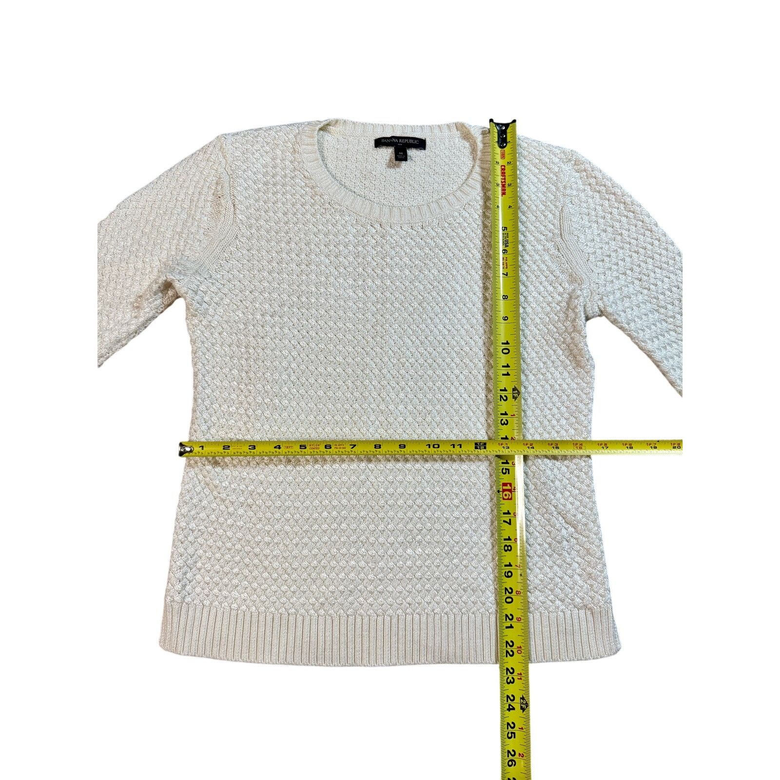Banana Republic Banana Republic Cream Colored Women's Sweater Size M / US 6-8 / IT 42-44 - 4 Thumbnail