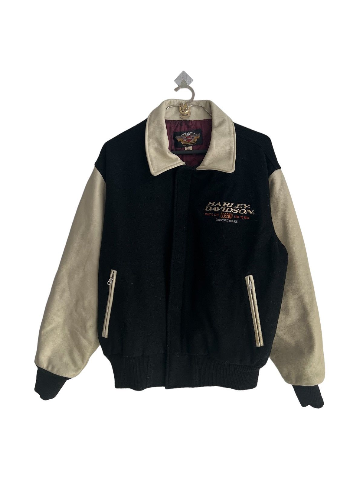 Harley Davidson 1980s Harley Davidson Pro Rider Leather Varsity Jacket Size US XL / EU 56 / 4 - 6 Thumbnail