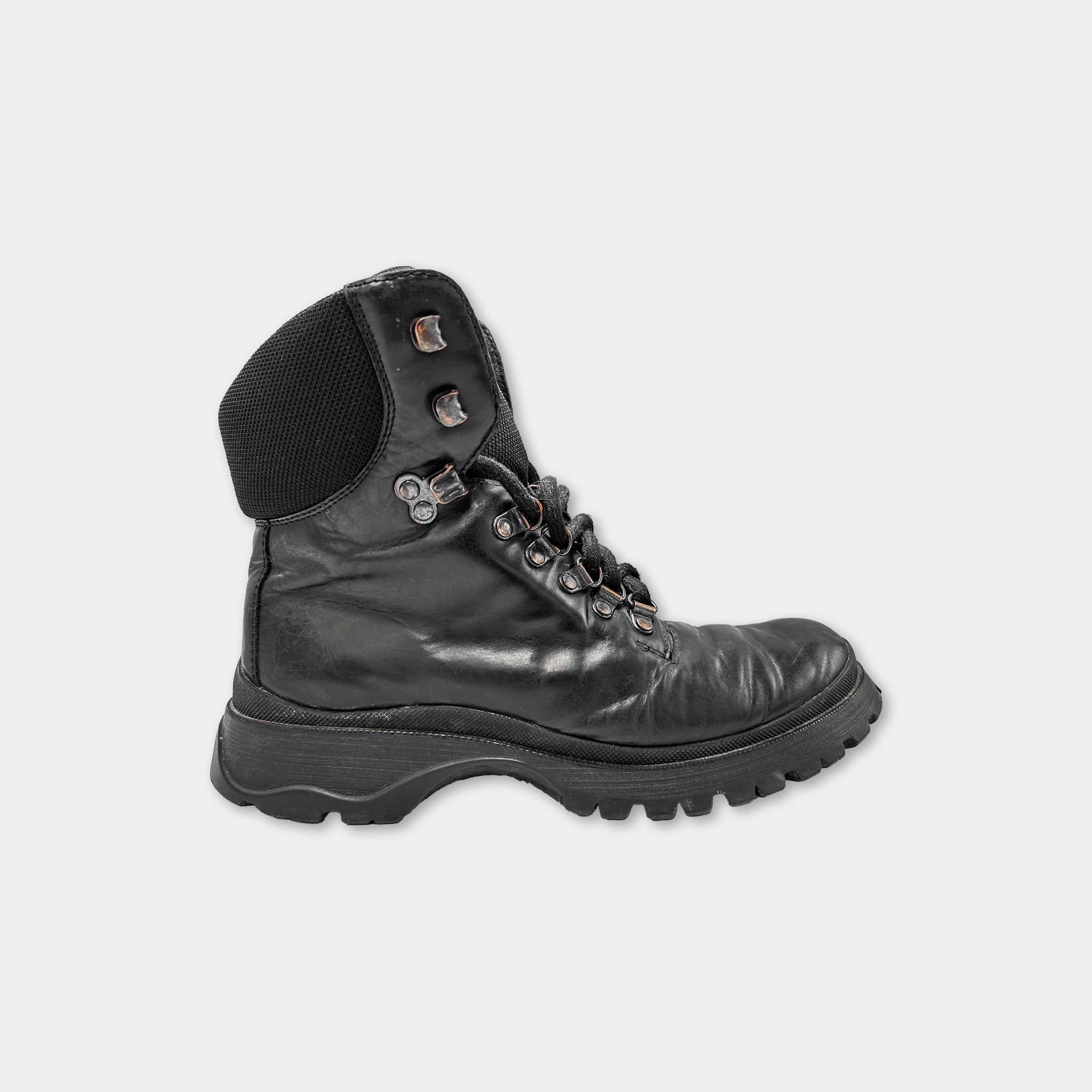 Prada Prada 2000’s Black Leather Combat Boots Size US 7 / IT 37 - 1 Thumbnail