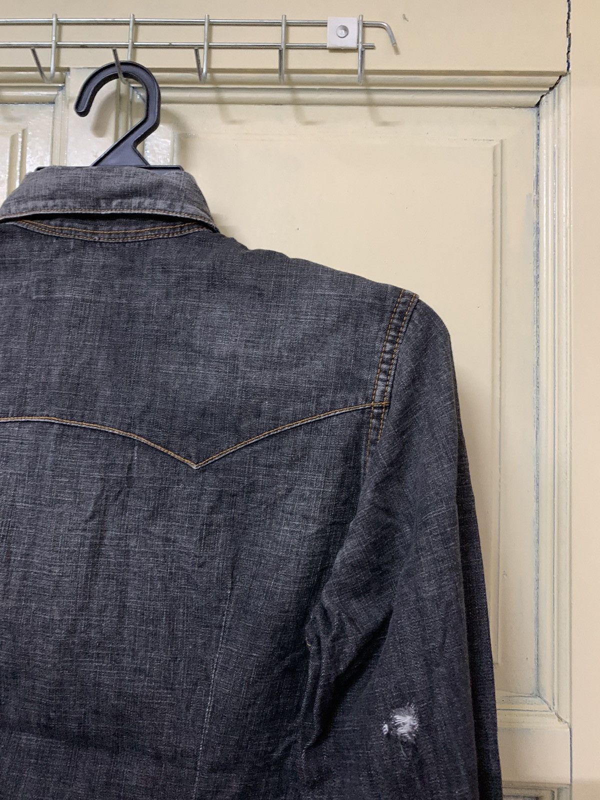 Ralph Lauren 💥Ralph Lauren Western Distressed Denim Black Size S / US 4 / IT 40 - 8 Thumbnail