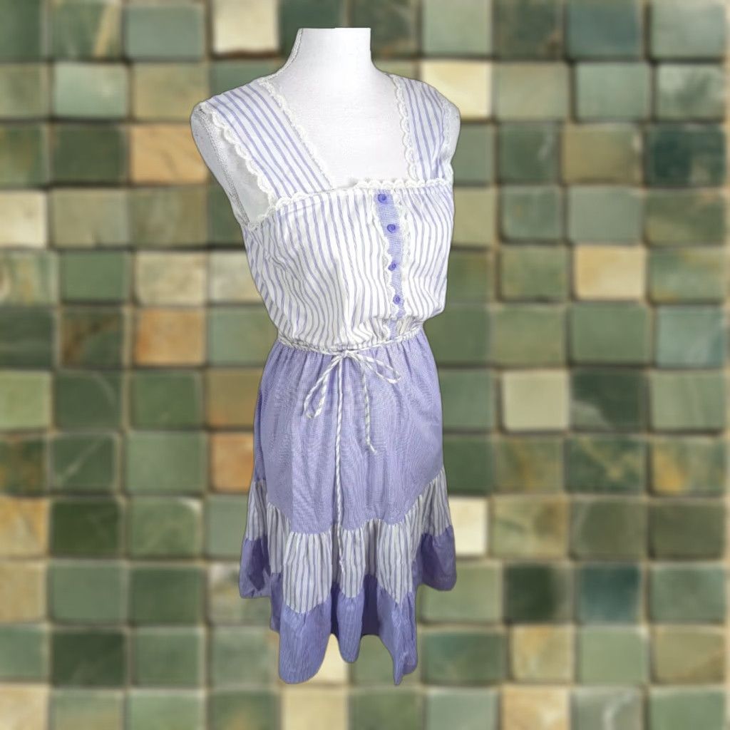 Vintage VINTAGE Cottage Core Sleeveless Midi Tank Sun Dress Prairie Women's Small D1S Size S / US 4 / IT 40 - 1 Thumbnail
