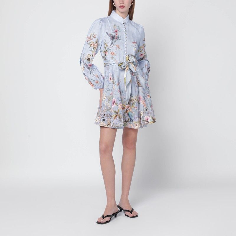 Zimmermann Zimmermann Rebellion Blue Aviary Mini Dress Size M / US 6-8 / IT 42-44 - 1 Thumbnail