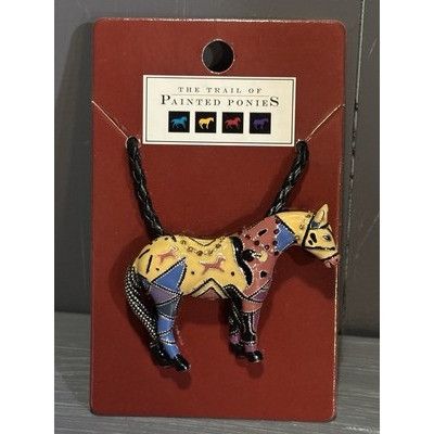 Other Vintage TOPP Painted Enamel Horse Pendant/Brooch Necklace NW Size ONE SIZE - 1 Thumbnail