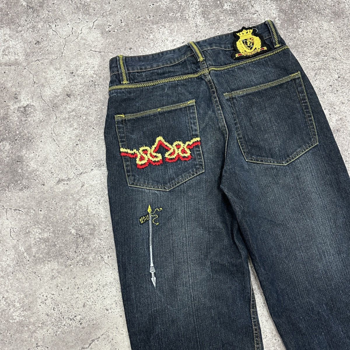 Japanese Brand Vintage 90s Crown Holder Embroidered rap jeans og y2k Size US 34 / EU 50 - 6 Thumbnail