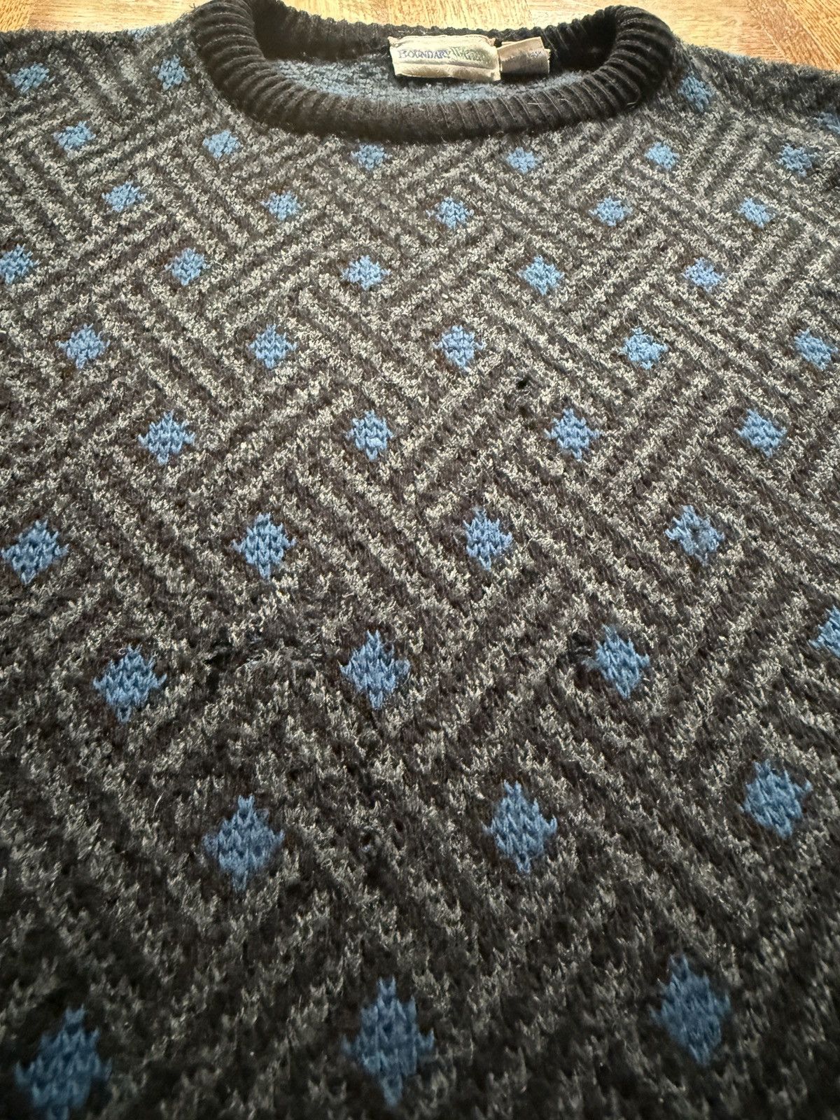 Vintage Vintage Geometric Patterned Knit Sweater Size US XL / EU 56 / 4 - 3 Thumbnail