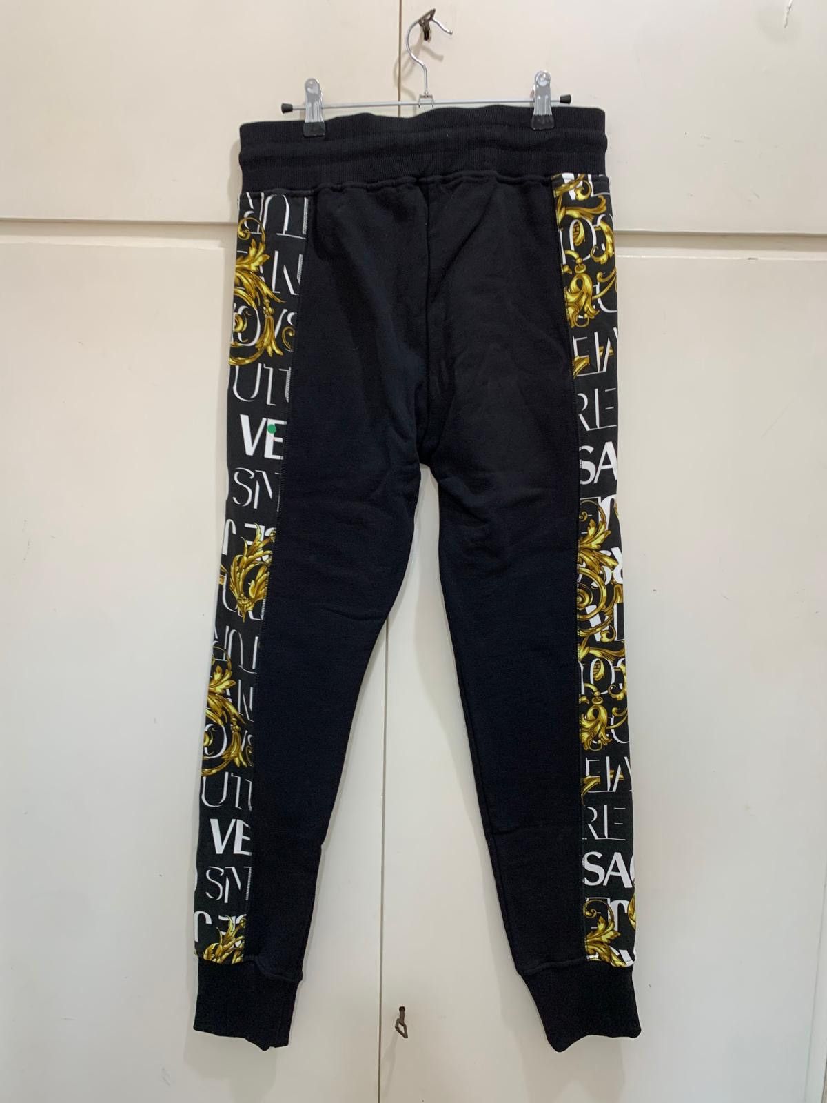 Versace Jeans Couture Versace Jeans Culture Baroque Logo Print Pants, XS, black Size US 28 / EU 44 - 10 Thumbnail
