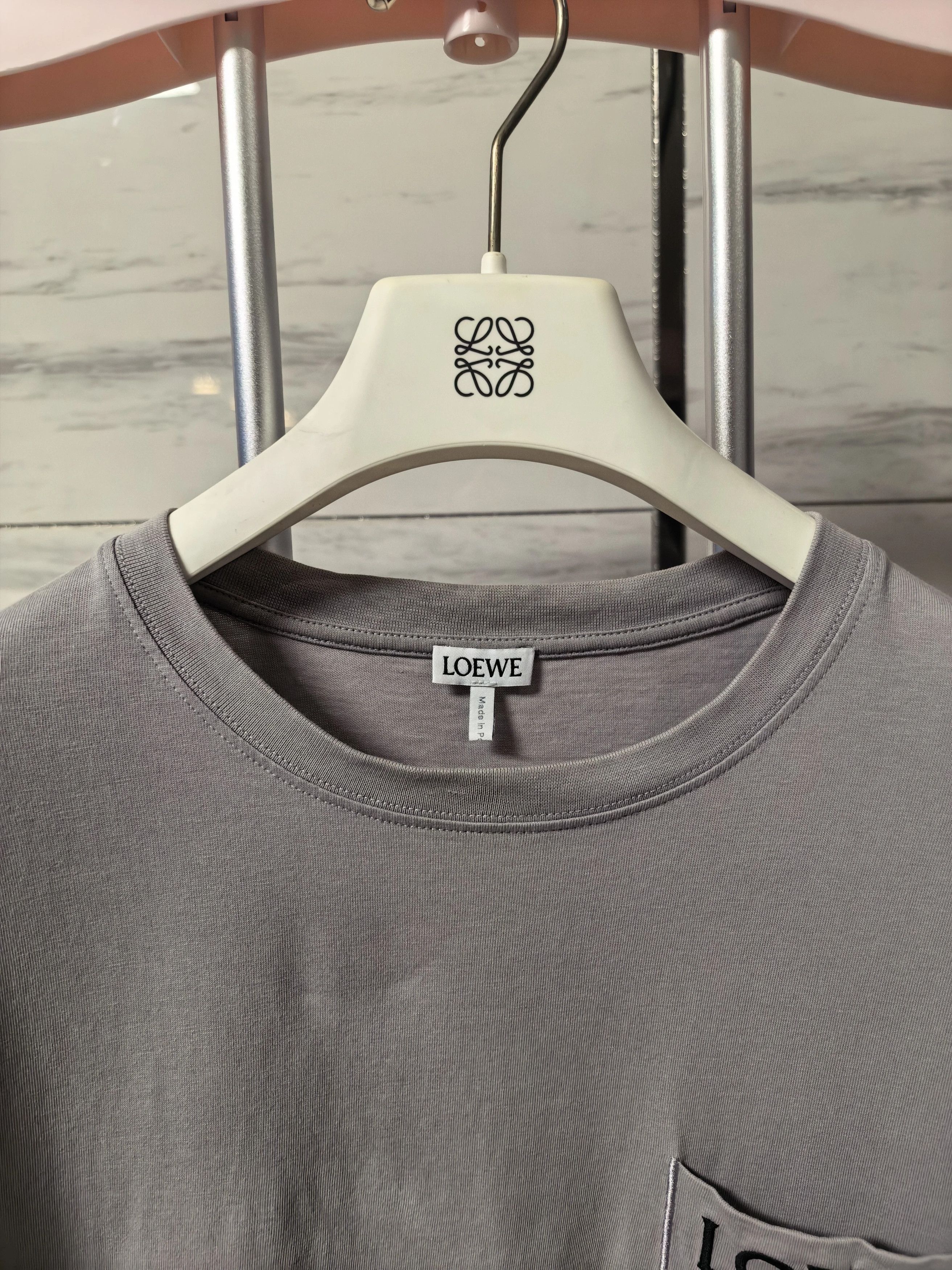 Loewe LOEWE SS23 unisex short sleeve T-shirt pocket logo ivory S Size US S / EU 44-46 / 1 - 6 Thumbnail