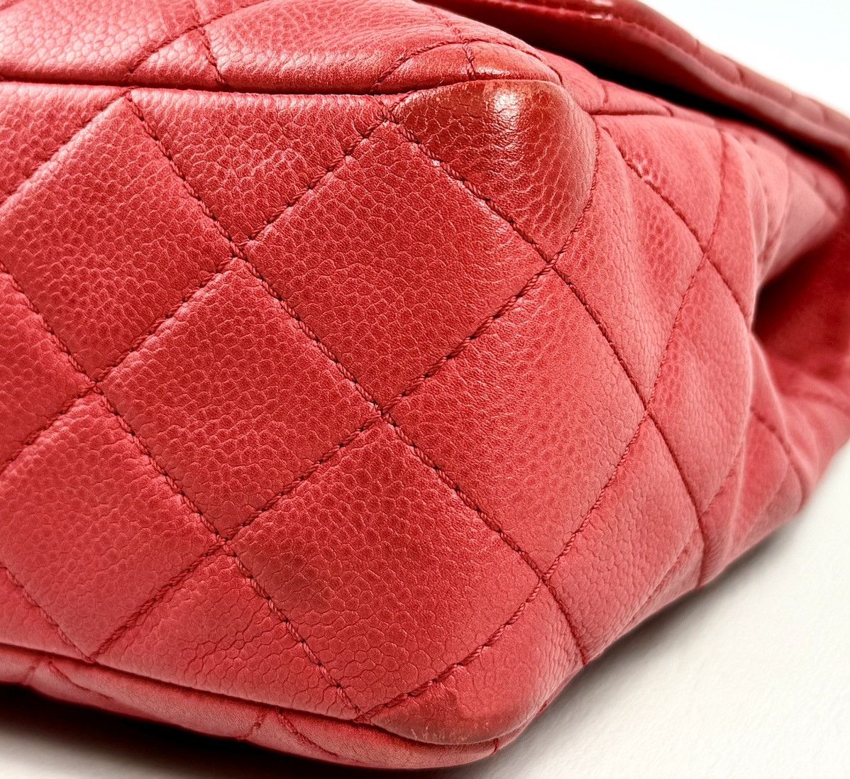 Chanel Chanel - Karl - 2008 - Raspberry Red - Caviar - Jumbo - Flap Size ONE SIZE - 18 Thumbnail