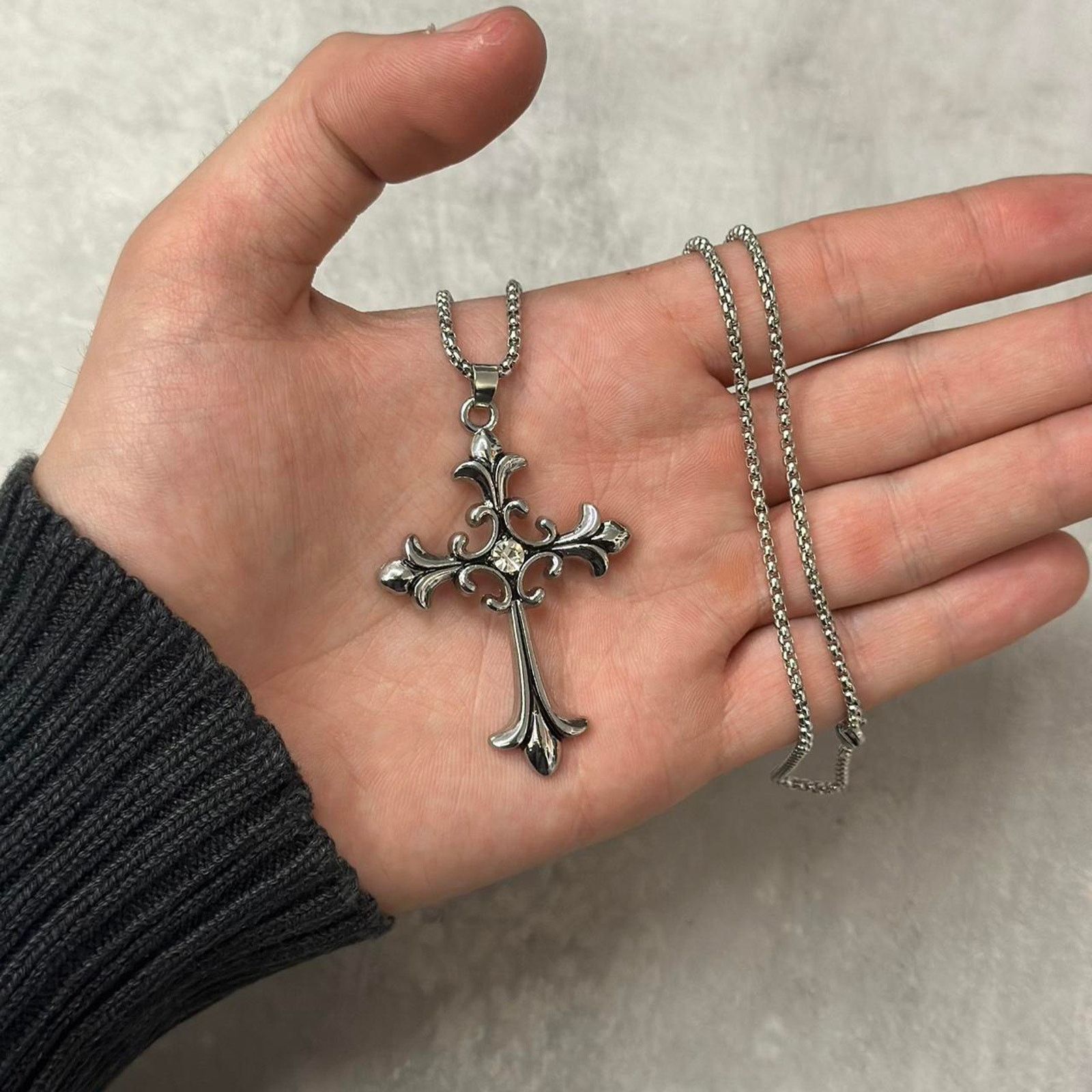 Other Silver gothic opium chrome cross WMNS Size ONE SIZE - 3 Thumbnail