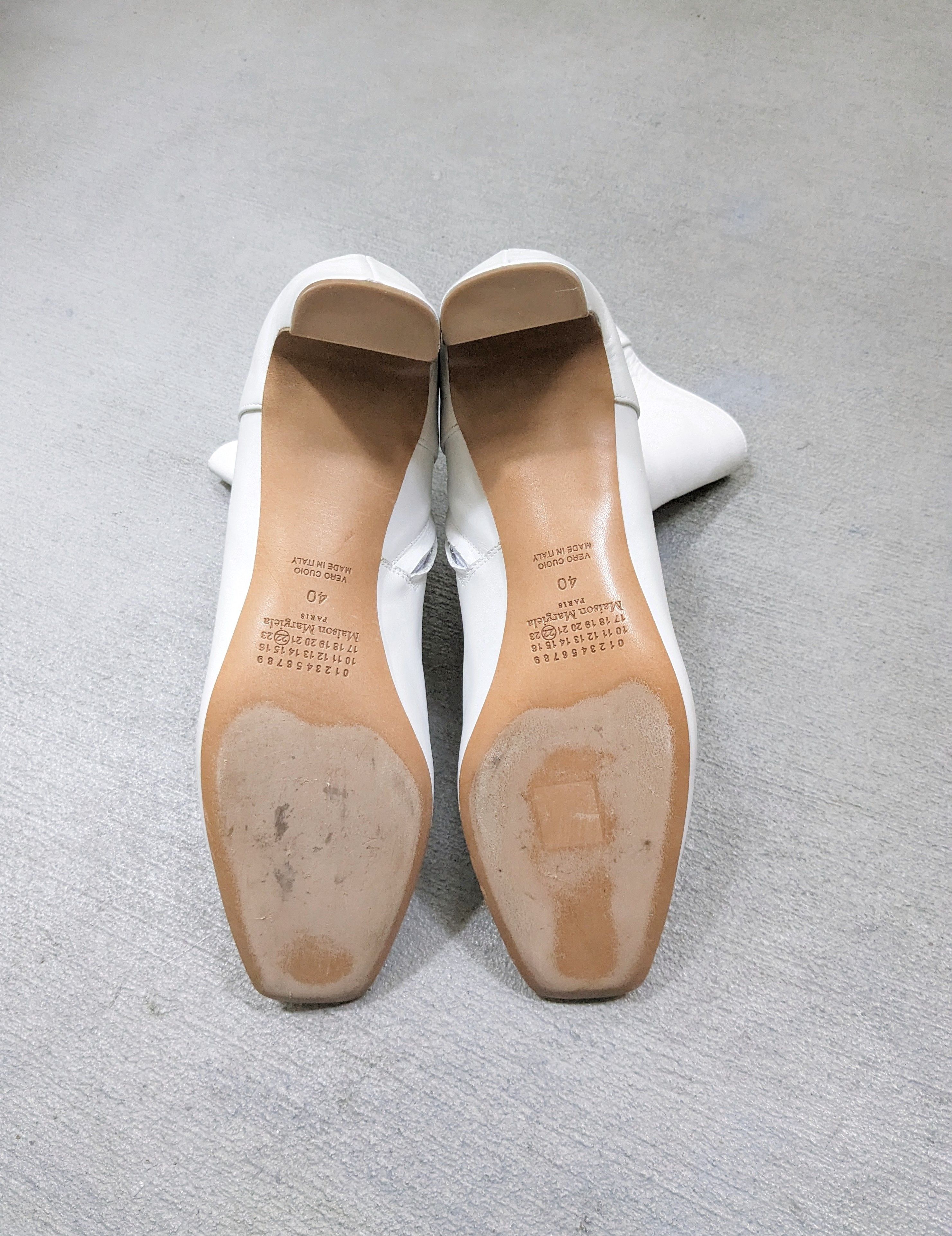 Maison Margiela Maison Margiela Boots Heels White Leather 7 40 Side Zip Size US 7 / EU 40 - 16 Thumbnail