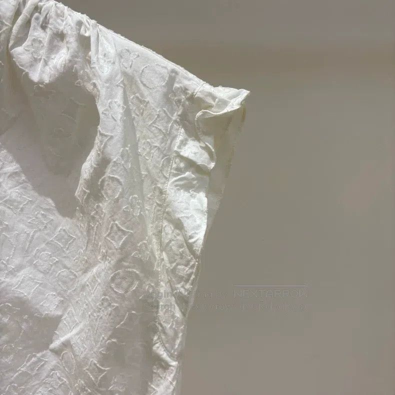 Louis Vuitton Louis Vuitton White logo jacquard full-print cotton lace s Size XXS / US 00 / IT 34 - 5 Thumbnail
