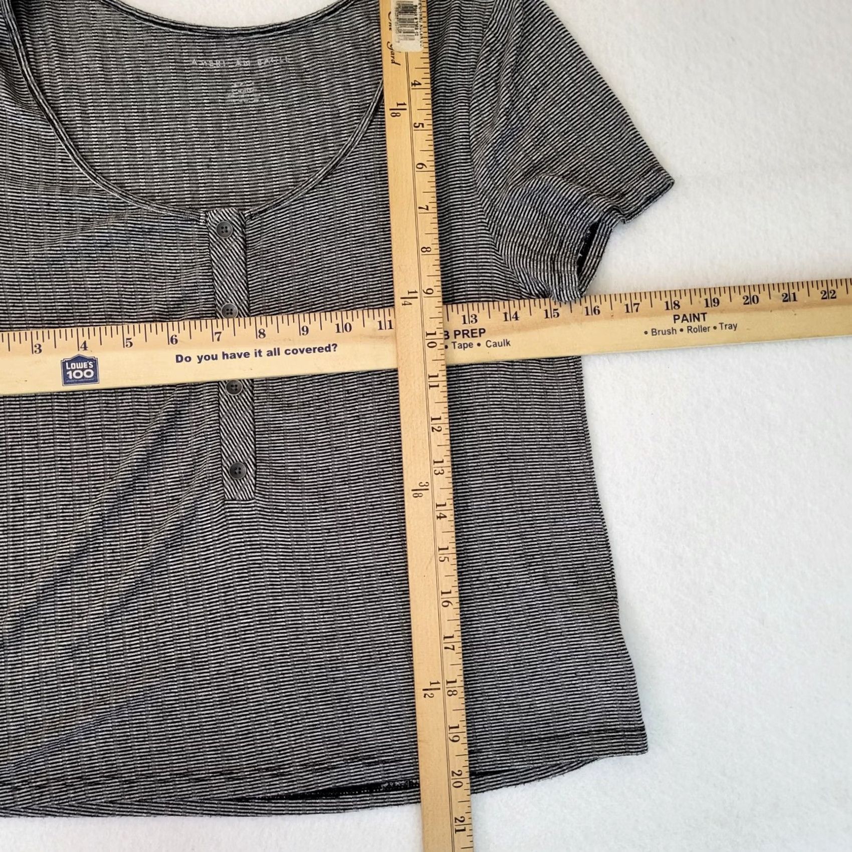 American Eagle Outfitters American Eagle Outfitters Cropped Top Women S Petite Short Sleeve Round Neck Multicolor Stretch Size S / US 4 / IT 40 - 5 Thumbnail