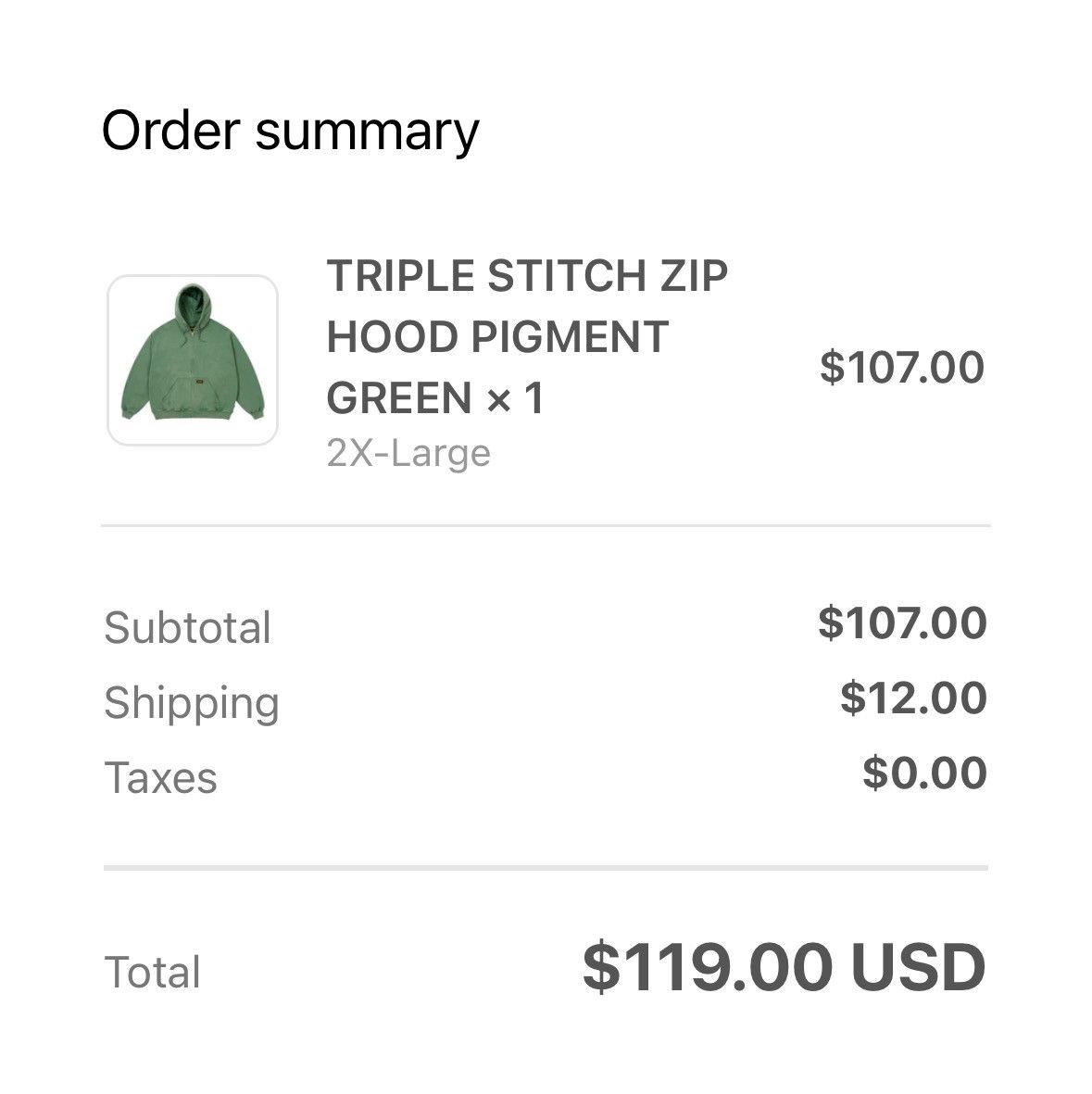 Palace Palace Triple Stitch Zip Hood Pigment Green Size XXL Size US XXL / EU 58 / 5 - 5 Thumbnail