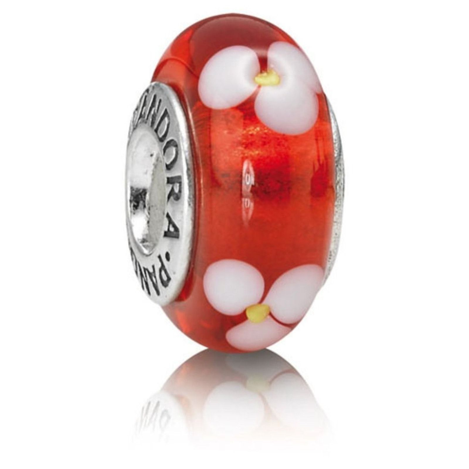 pandora PANDORA Retired Red Murano Glass Flowers Bead - 790622 Size ONE SIZE - 5 Thumbnail
