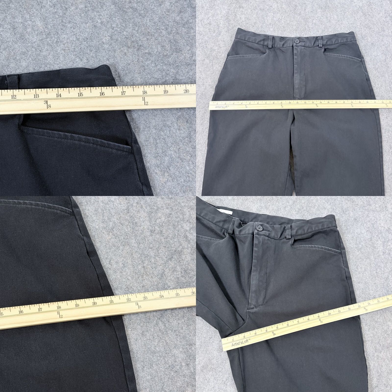 Perry Ellis Perry Ellis Casual Chino Pants Mens Size 36 Regular Black 33.5x29.25 Flat Front Pockets 90s City Preppy USA Modern Western Wedding Workwear Standards Size US 36 / EU 52 - 8 Thumbnail