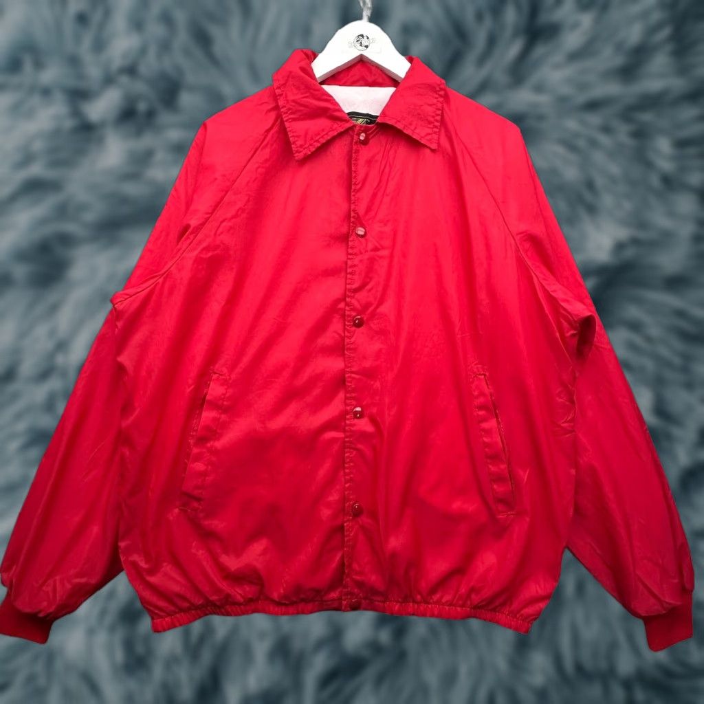 Coach VINTAGE 80s 90s K-Products Lined Coach Jacket Snap Button Mens XL USA Made Red coat Jacket Size US XL / EU 56 / 4 - 1 Thumbnail