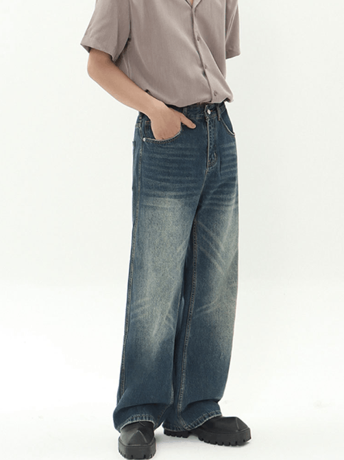 Japanese Brand × Jean American retro distressed loose wide-leg jeans Size US 32 / EU 48 - 3 Thumbnail