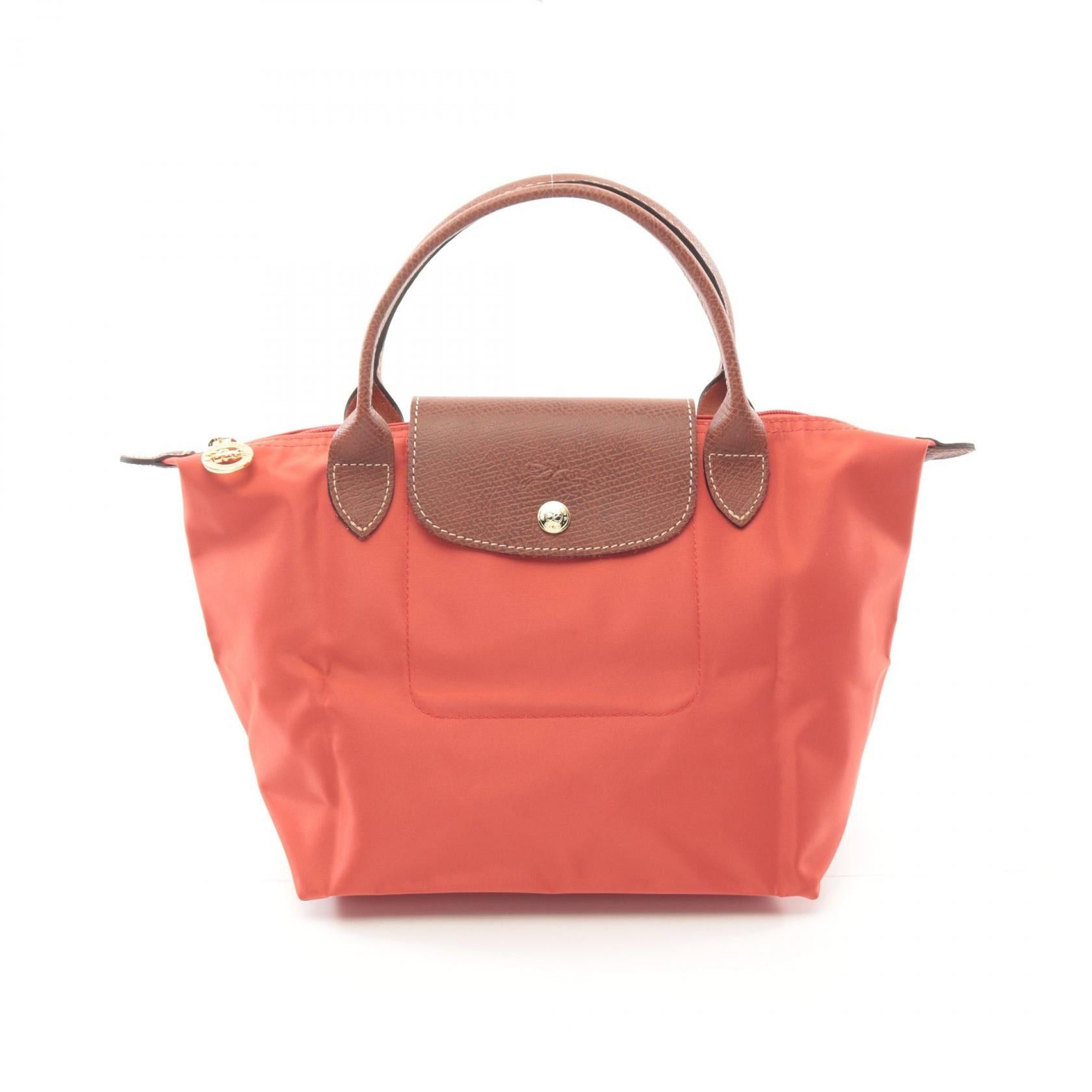 Longchamp Longchamp Le Preage Original S Handbag Canvas Leather Brown Tomato Size ONE SIZE - 1 Thumbnail