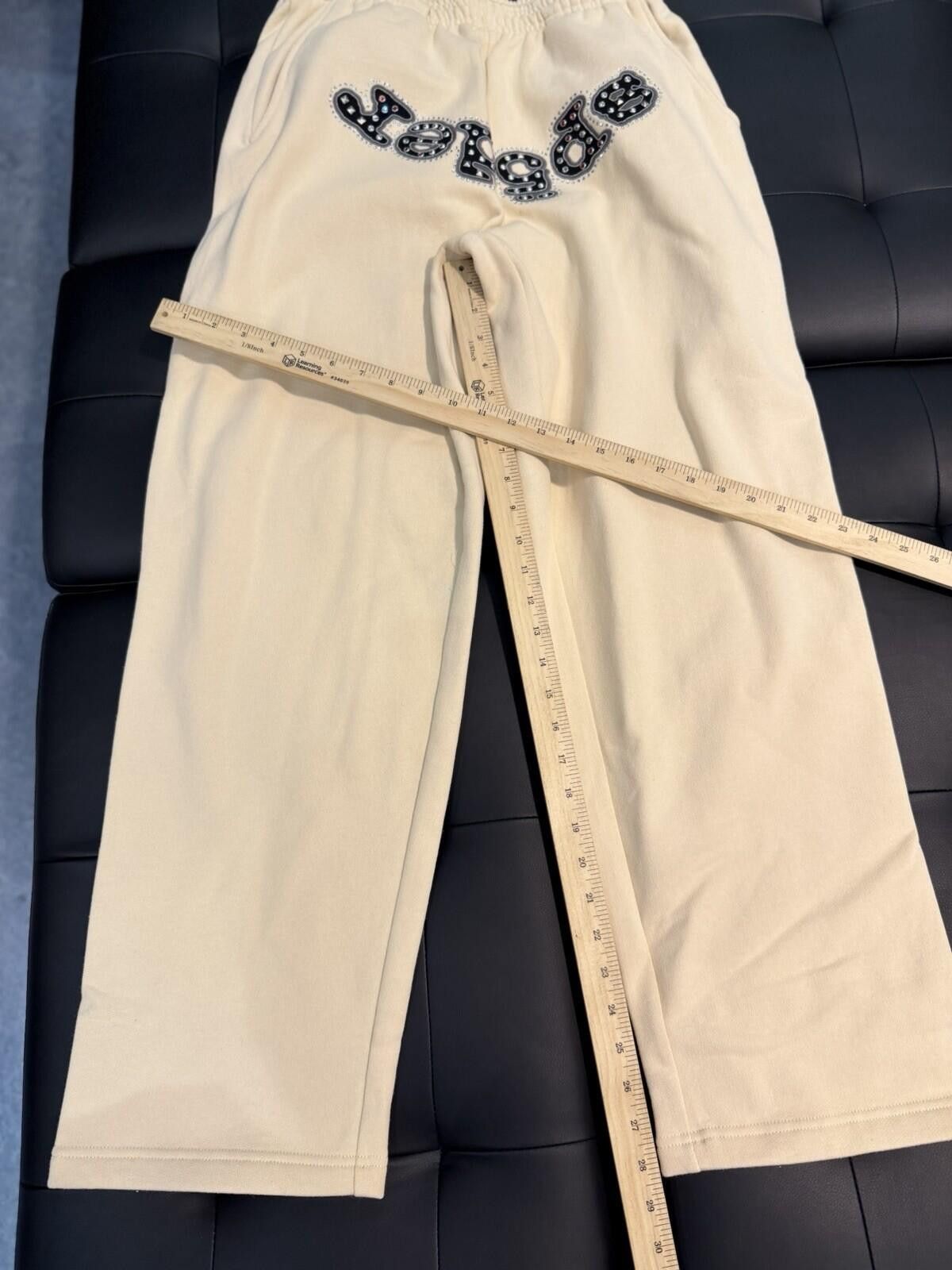 Sp5der Size Small - Sp5der Worldwide Cream Stone Sweatpants Spider Size US 30 / EU 46 - 7 Thumbnail