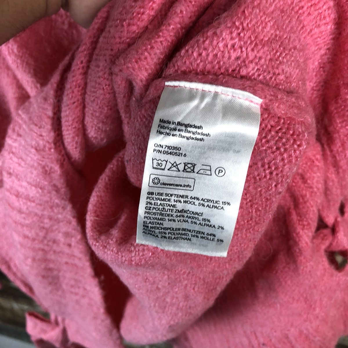 Homespun Knitwear × Japanese Brand H&M Pink Knitwear #A1845 Size L / US 10 / IT 46 - 12 Thumbnail