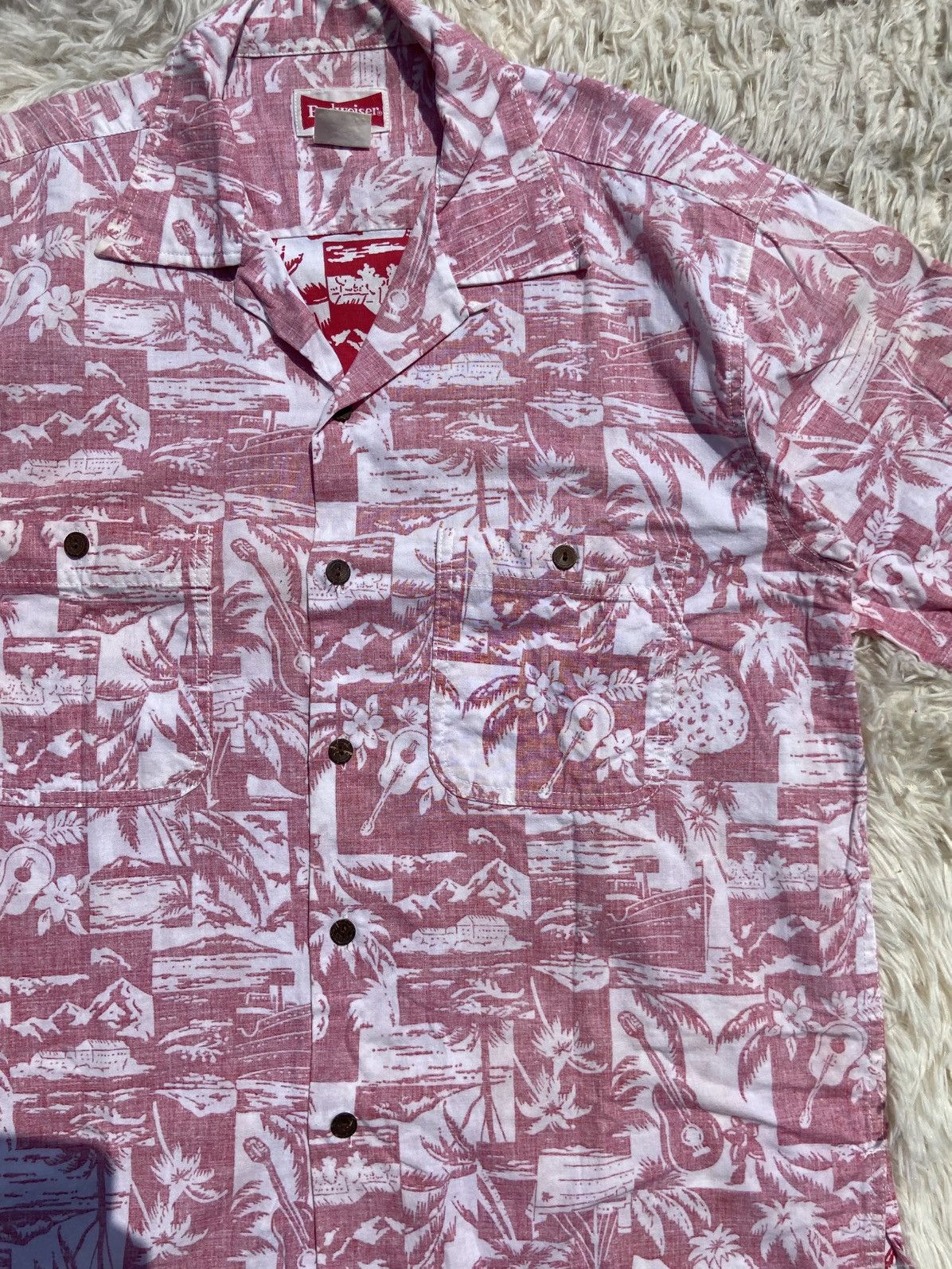 Budweiser Vintage 80s Budweiser Hawaii Button Up Shirt Size US L / EU 52-54 / 3 - 2 Thumbnail