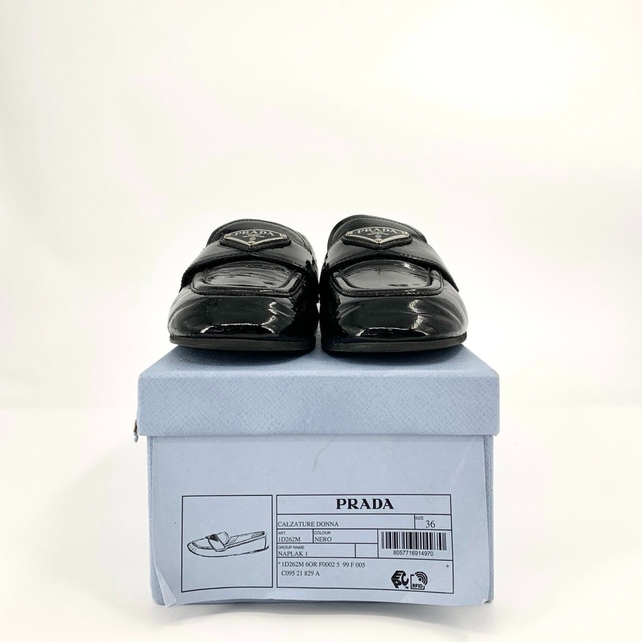 Prada Prada Black Patent Leather Flats Size 36 With Triangle Logo Size US 6 / IT 36 - 3 Thumbnail